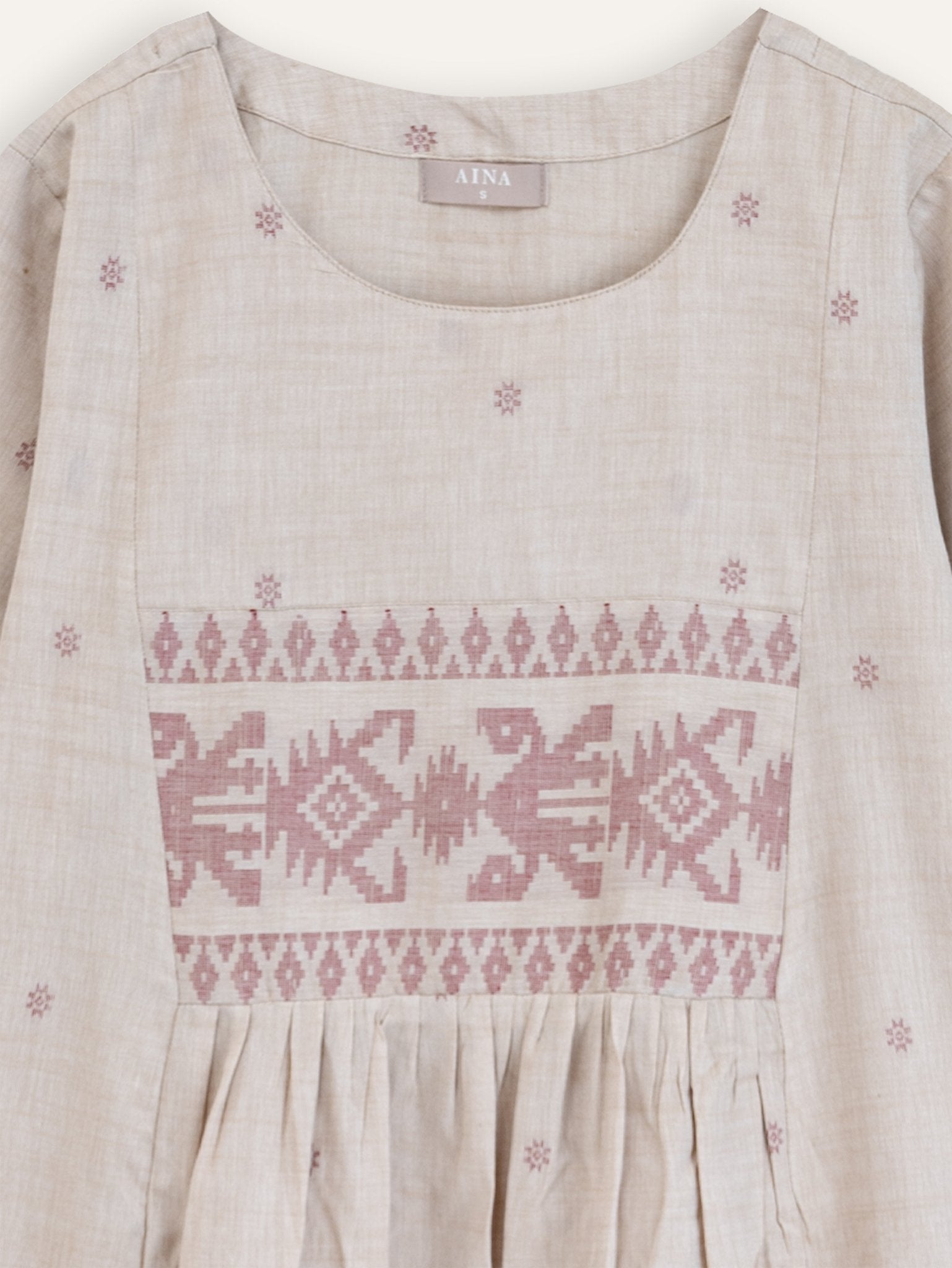 Sameeha Cotton Jamdani A - Line Kurta - AINA