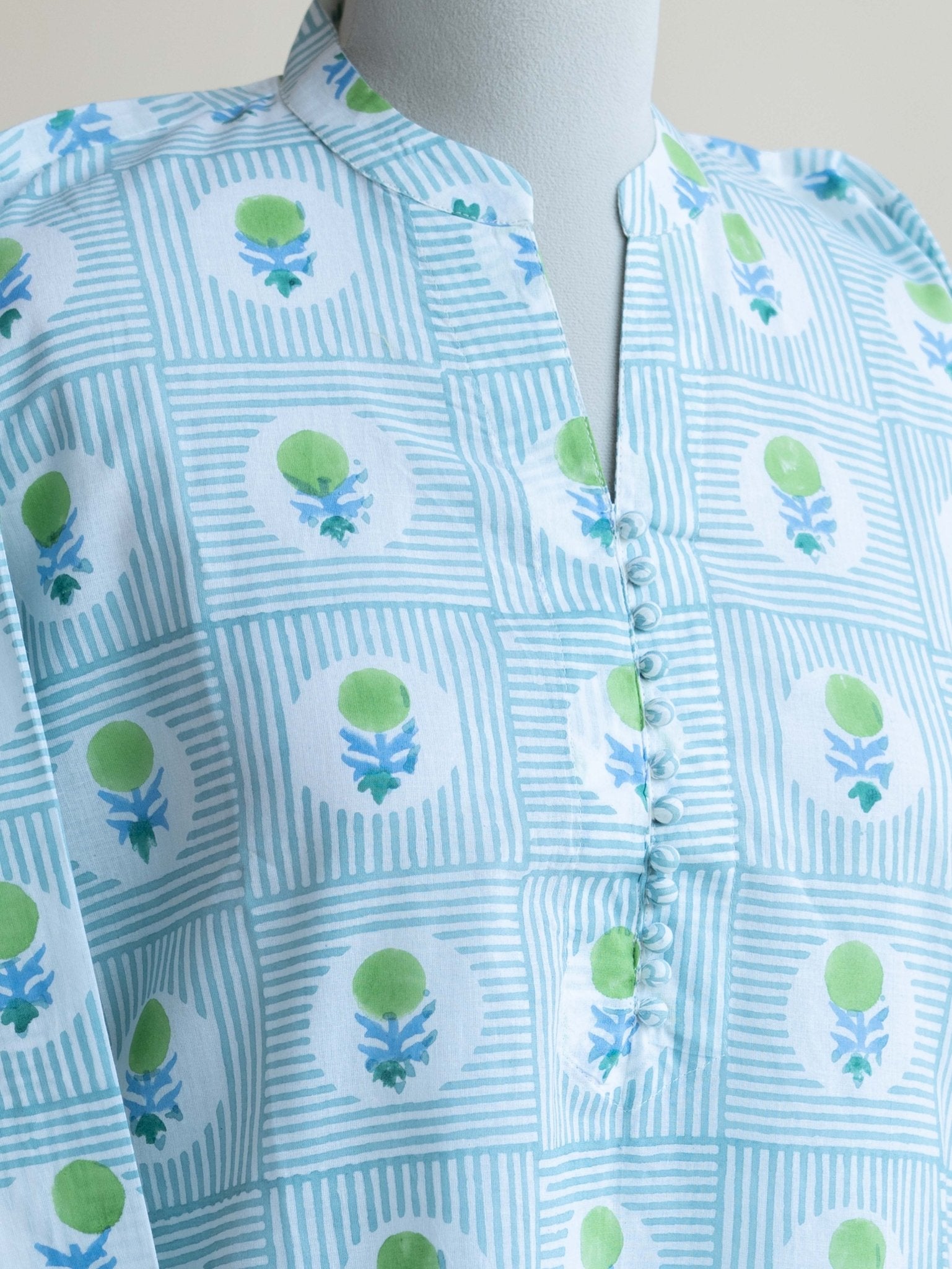 Samiya Cotton Block Printed Straight Kurta - AINA