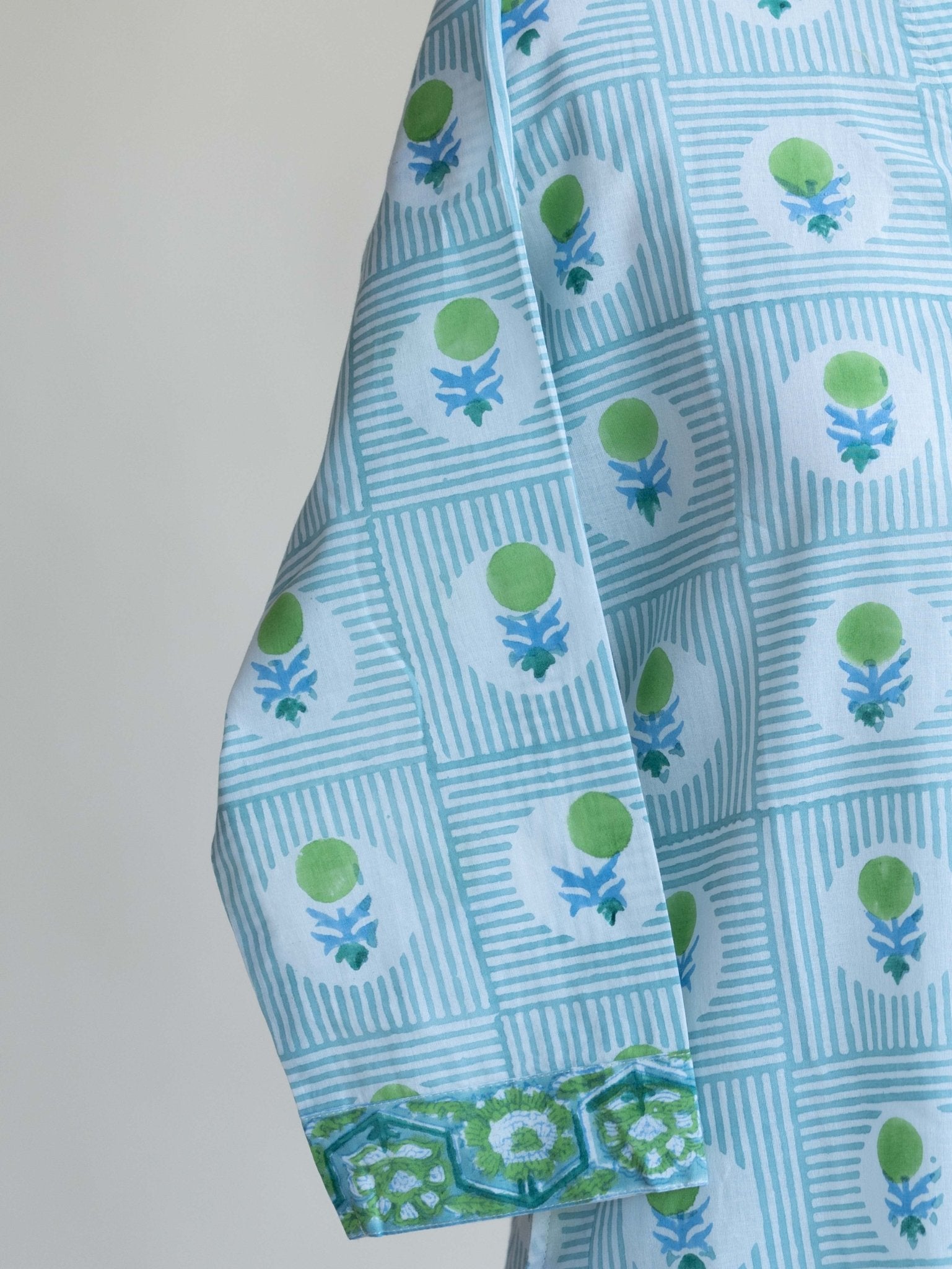 Samiya Cotton Block Printed Straight Kurta - AINA