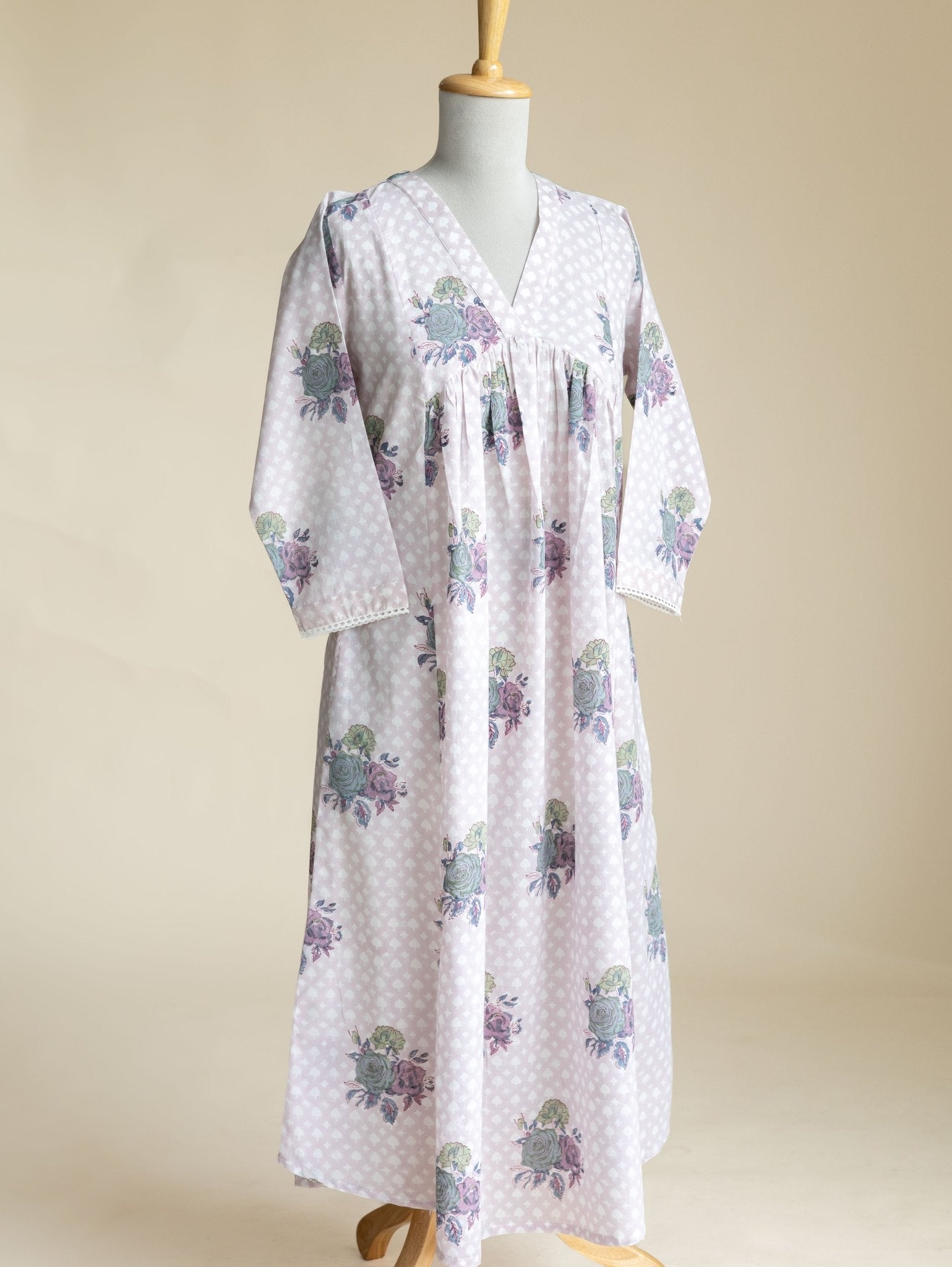 Samya Cotton Block Printed A-Line Kurta - AINA