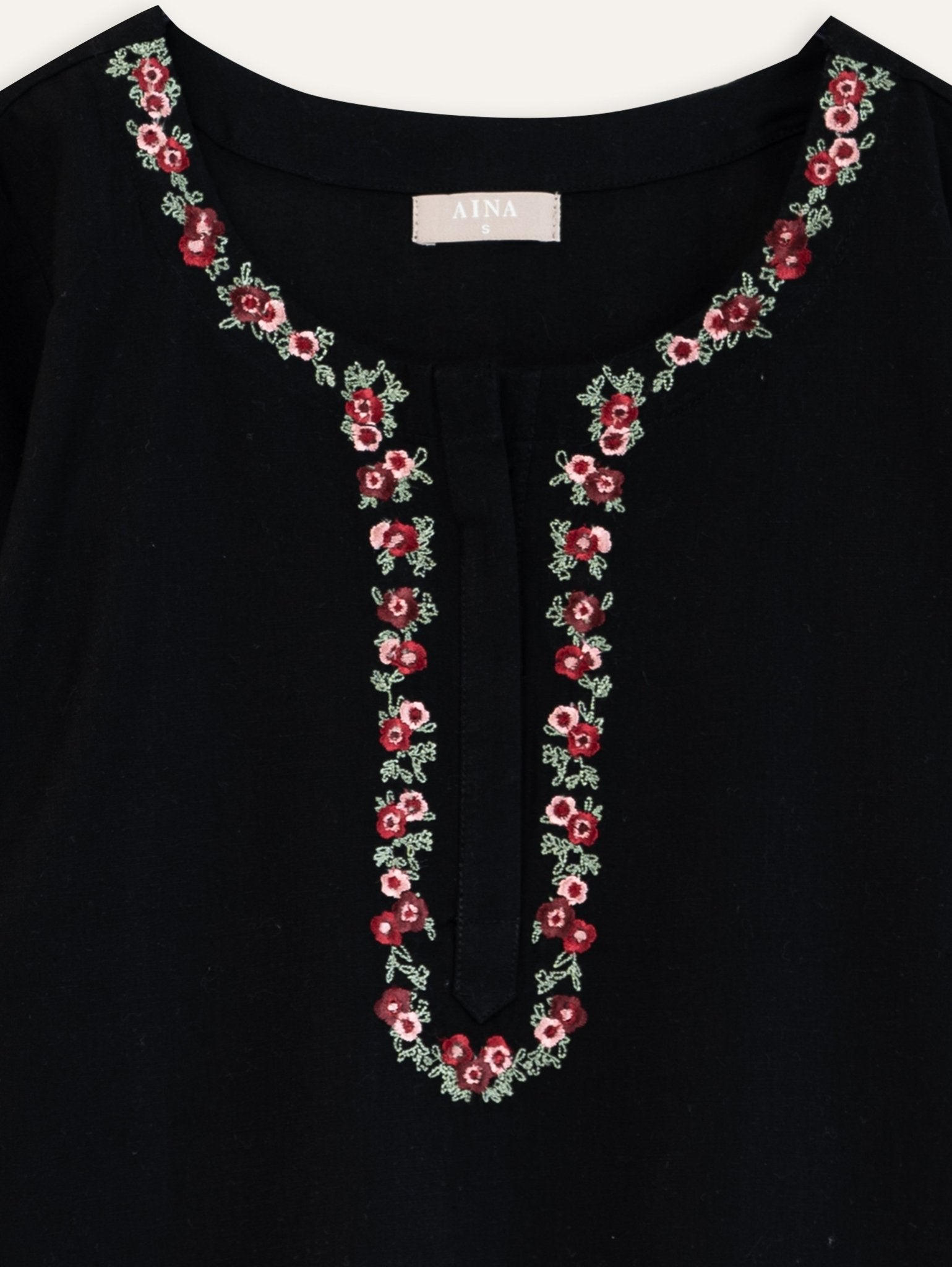 Sana Cotton Flax Embroidered Straight Kurta - AINA