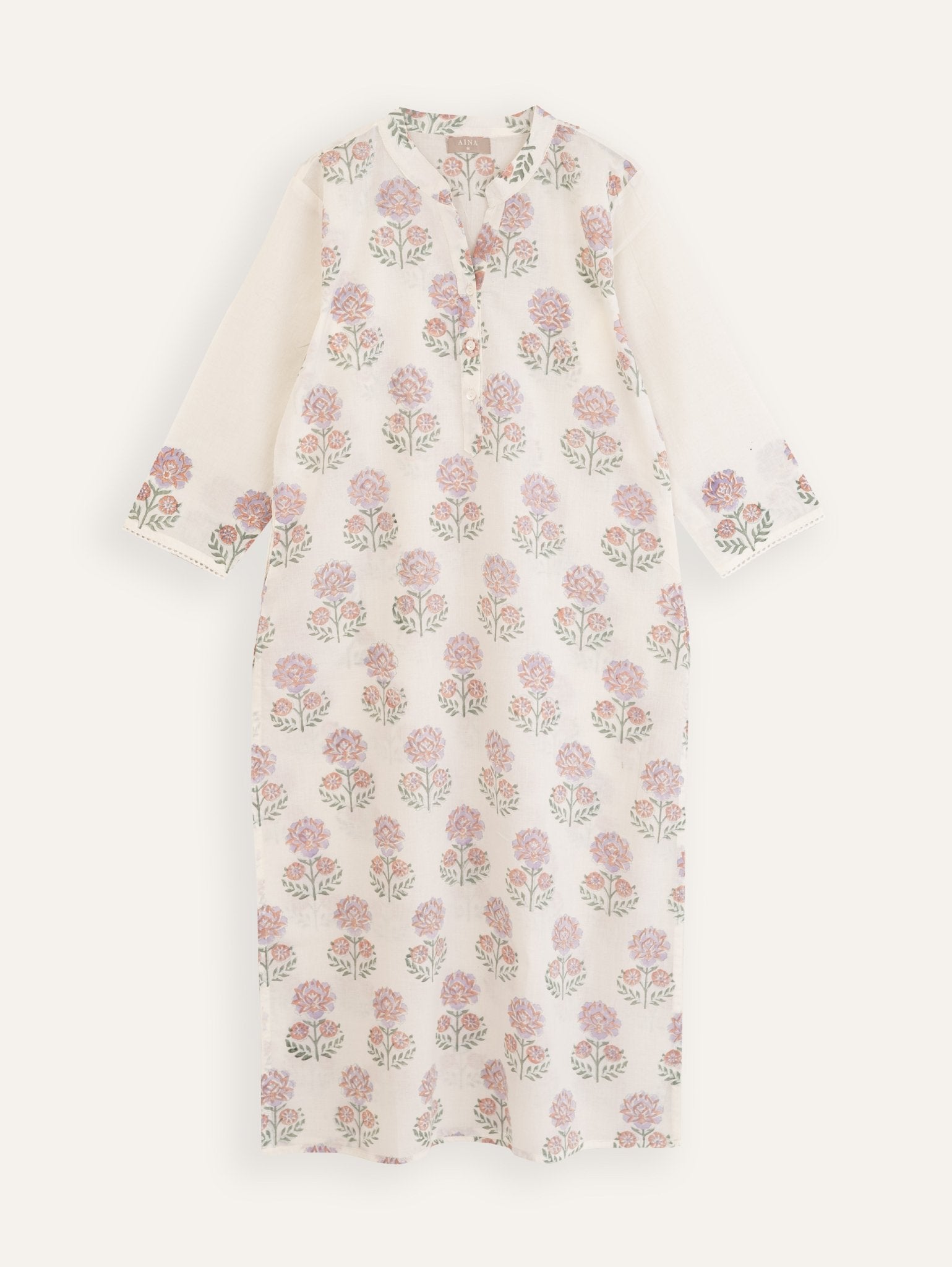 Sanija Cotton Block Printed Straight Kurta - AINA