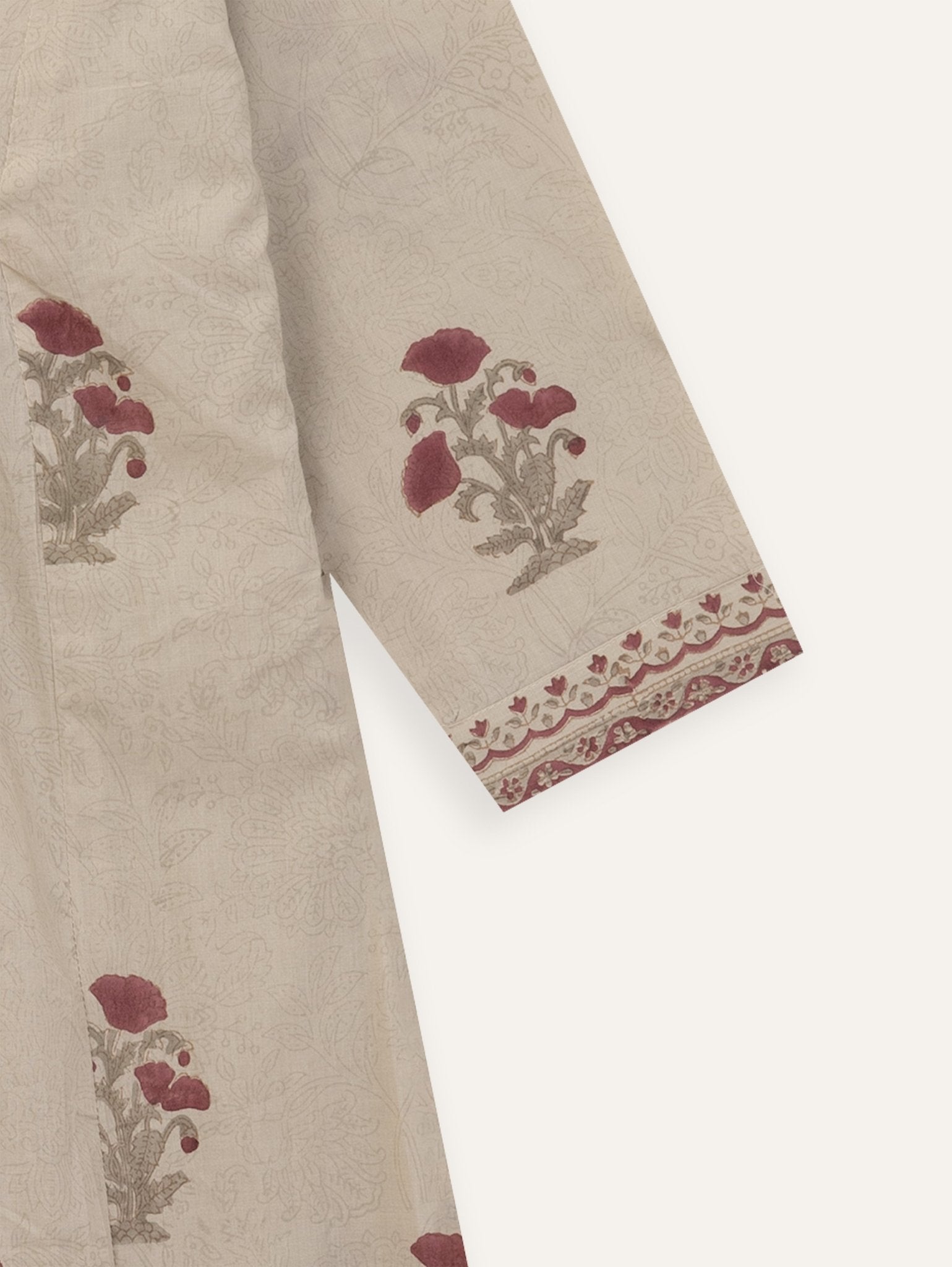 Sanjh Cotton Block Printed A - Line Kurta - AINA