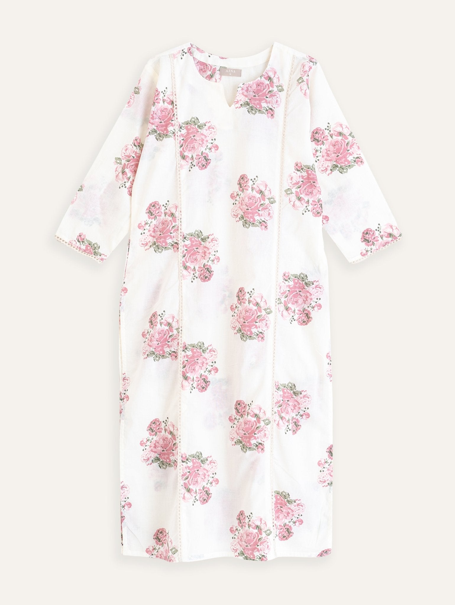 Sarah Cotton Printed Straight Kurta - AINA