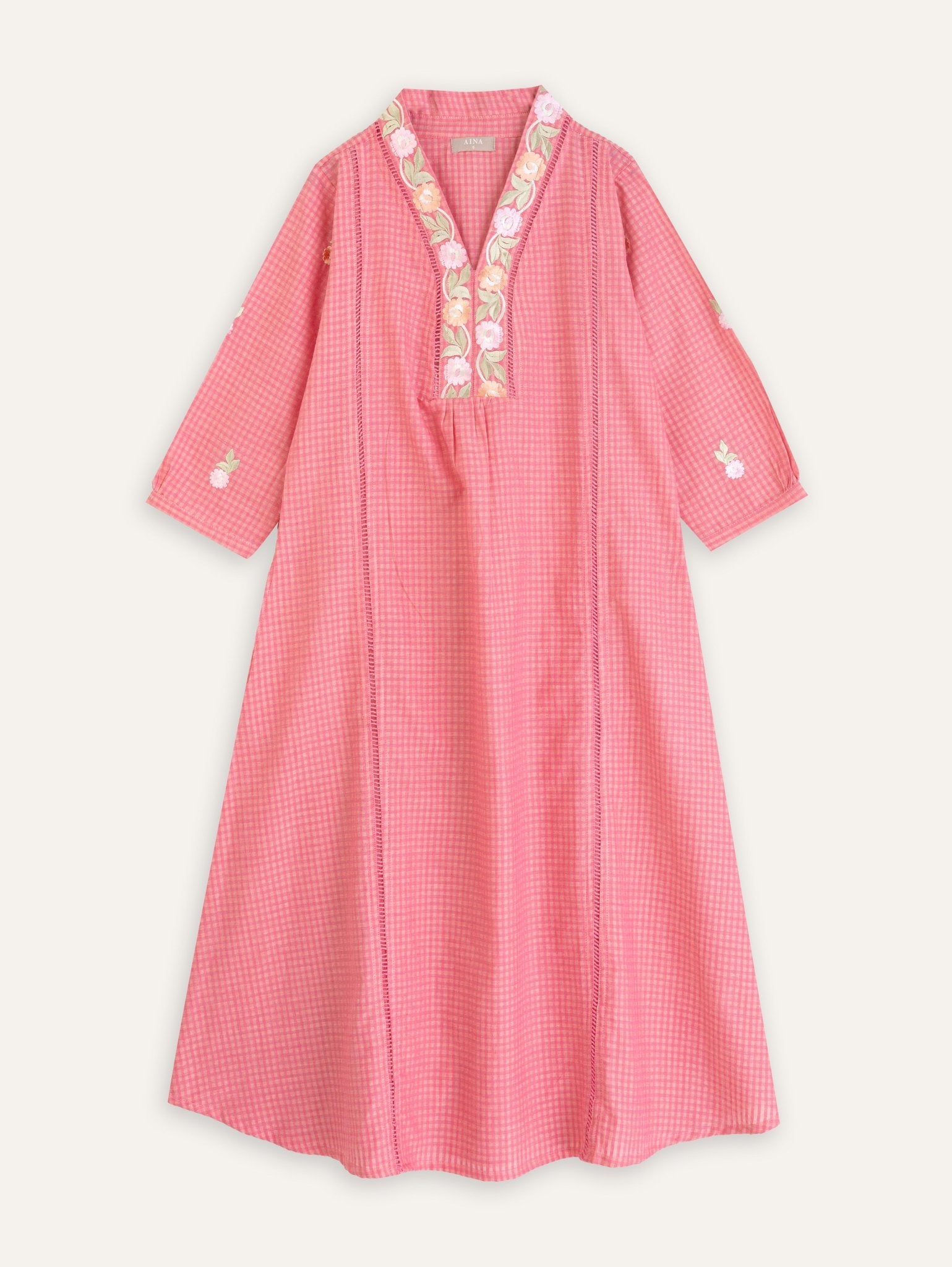Savya Cotton Handloom Embroidered A - Line Kurta - AINA