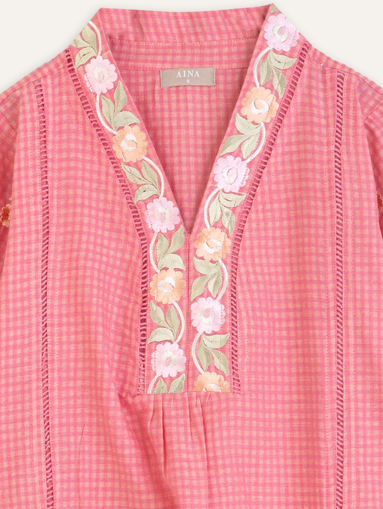 Savya Cotton Handloom Embroidered A - Line Kurta - AINA