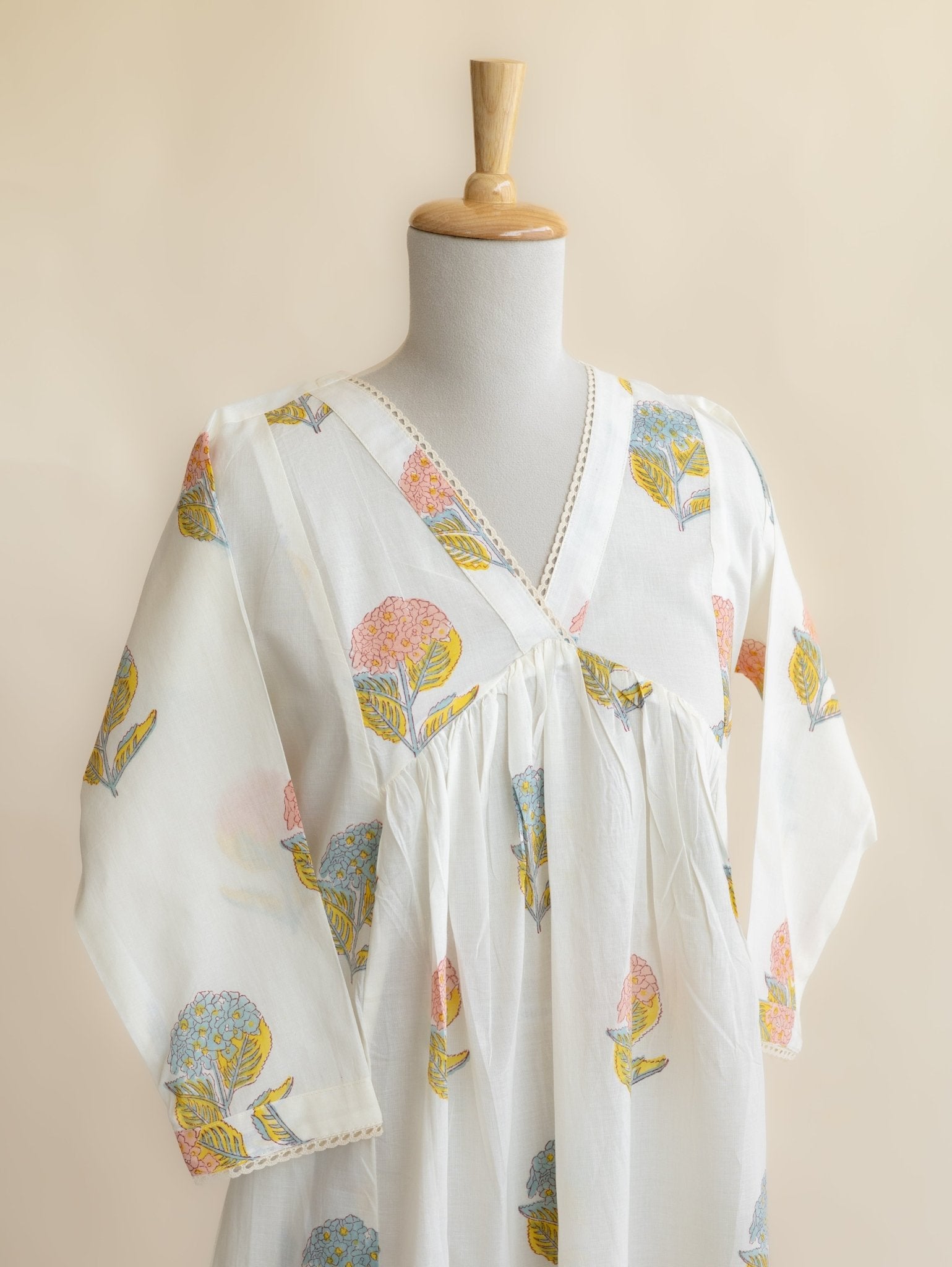 Sayah Cotton Block Printed A - Line Kurta - AINA