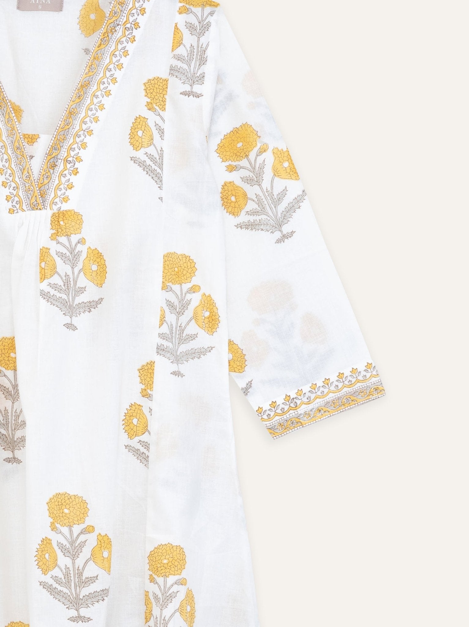 Seher Cotton Block Printed A Line Kurta - AINA