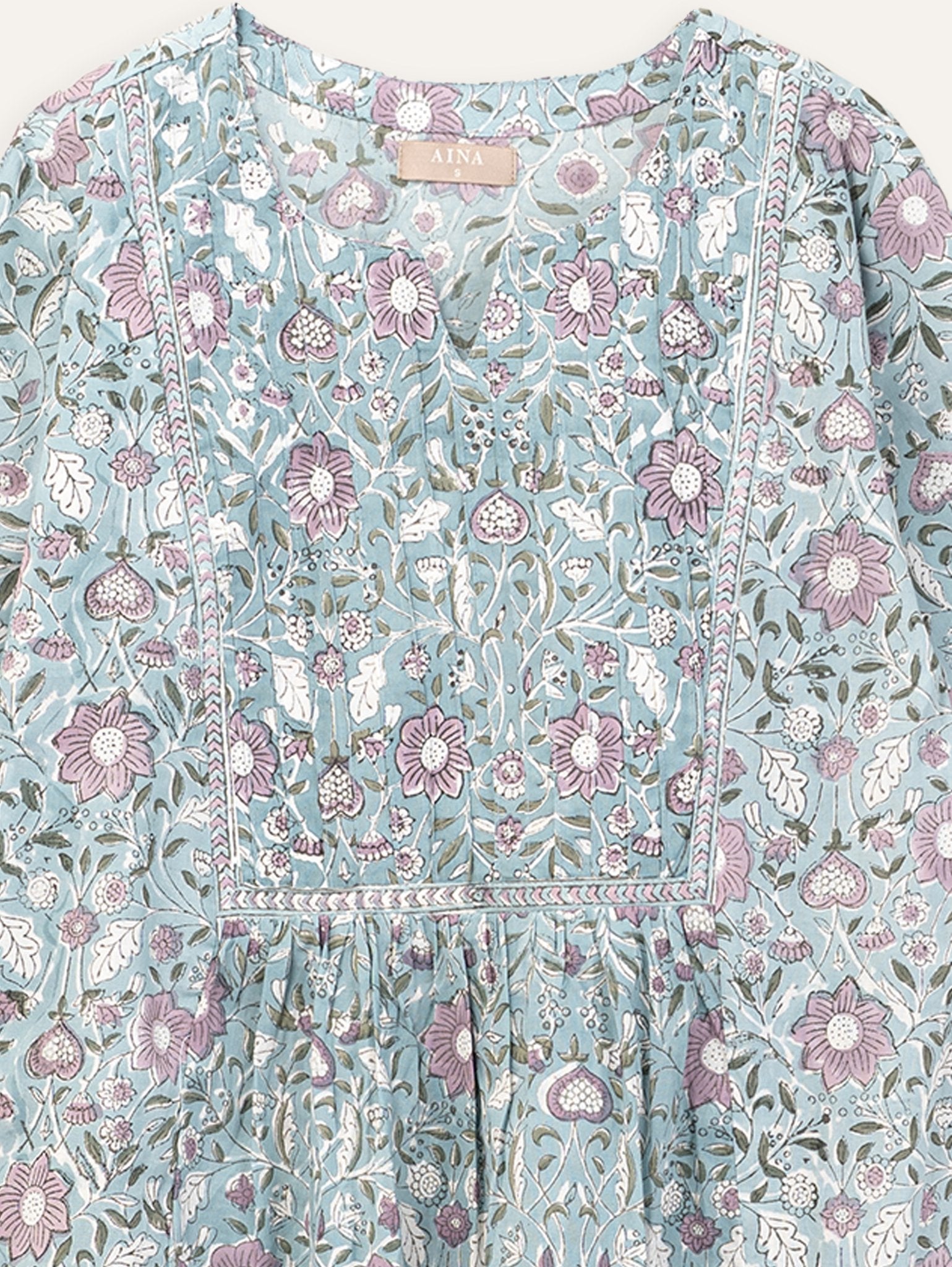 Senha Cotton Block Printed A - Line Kurta - AINA