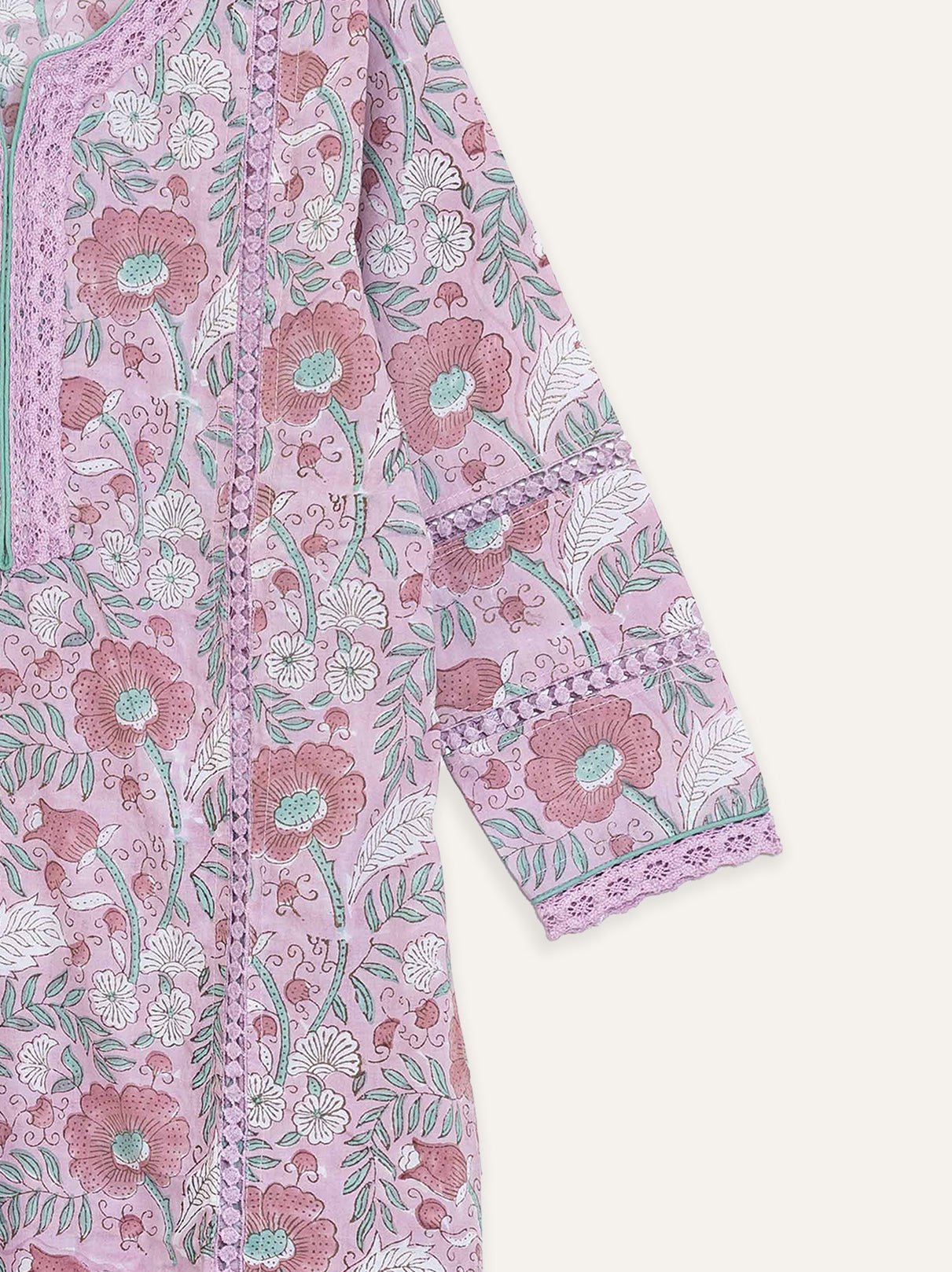 Shahida Cotton Block Printed Straight Kurta - AINA