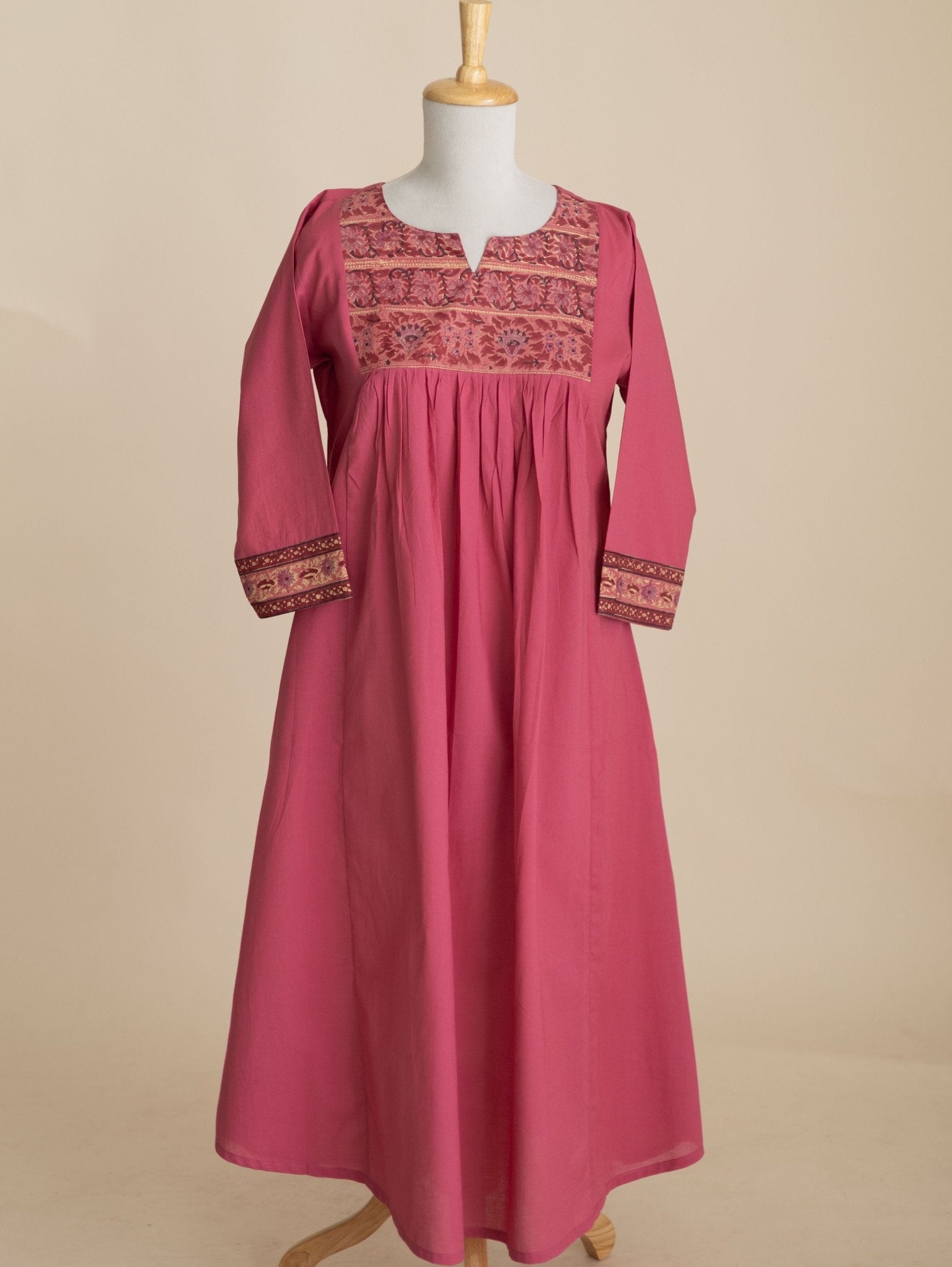 Shahza Cotton Plain A-Line Kurta - AINA