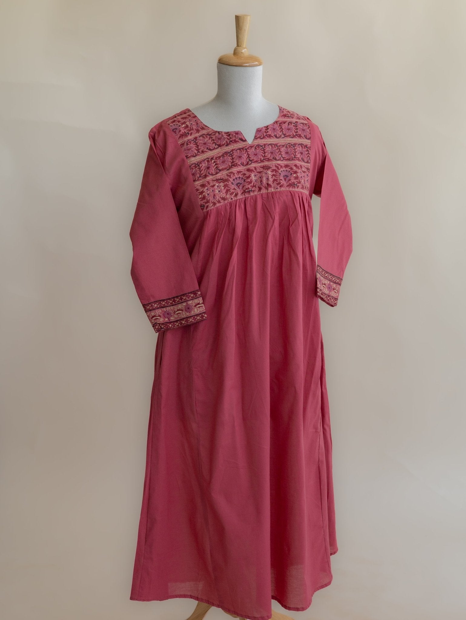 Shahza Cotton Plain A - Line Kurta - AINA