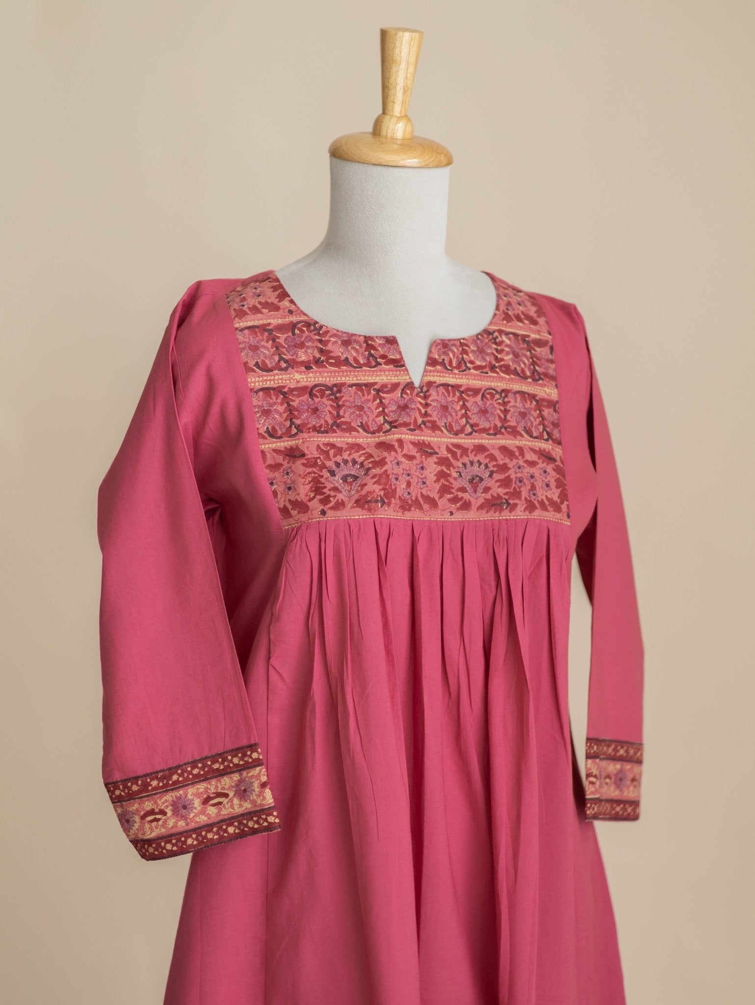Shahza Cotton Plain A-Line Kurta - AINA