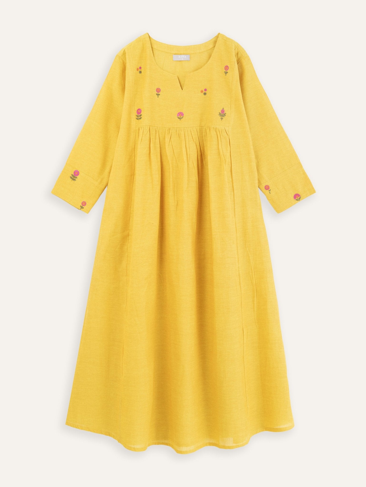 Sharon Cotton Embroidered A - line Kurta - AINA