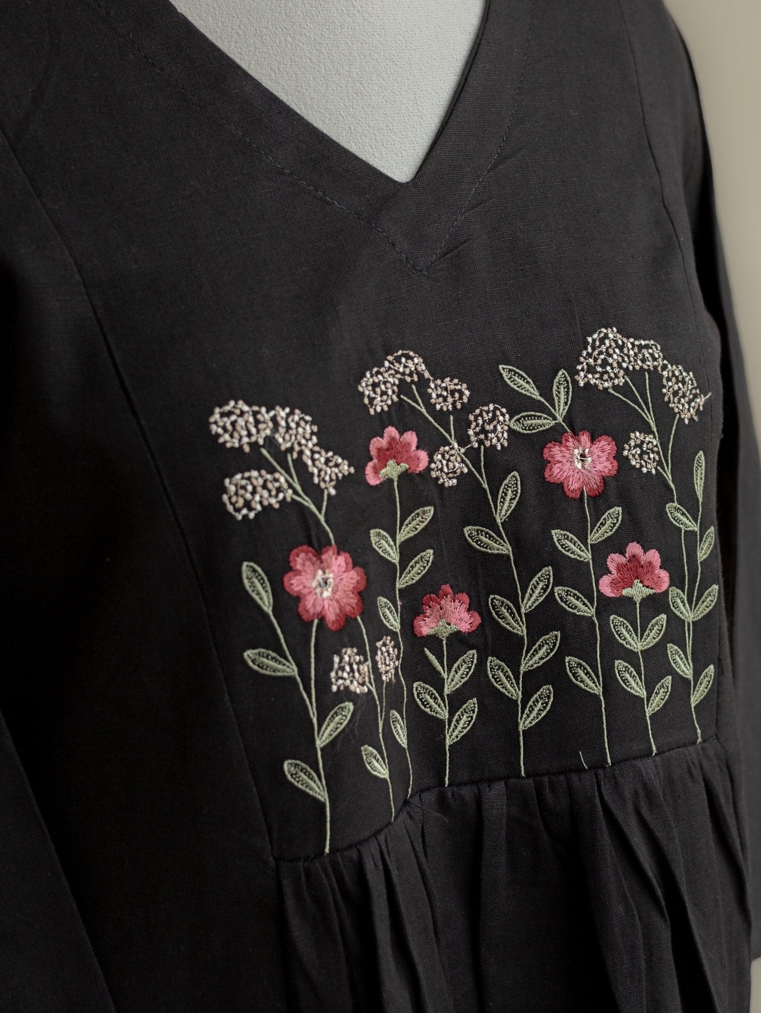 Sheeba Cotton Embroidered A - Line Kurta - AINA