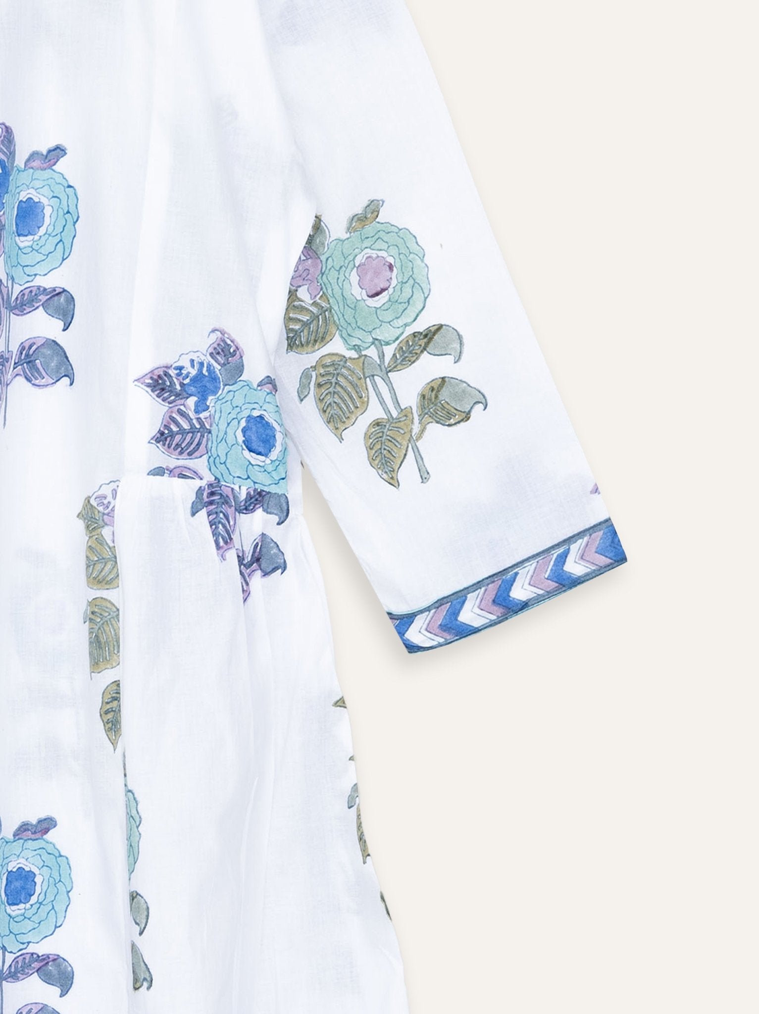Sherin Cotton Block Printed Straight Kurta - AINA