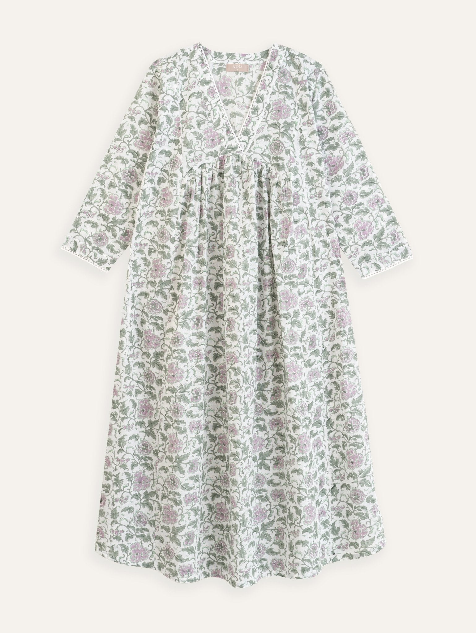 Sheryl Cotton Block Printed A Line Kurta - AINA