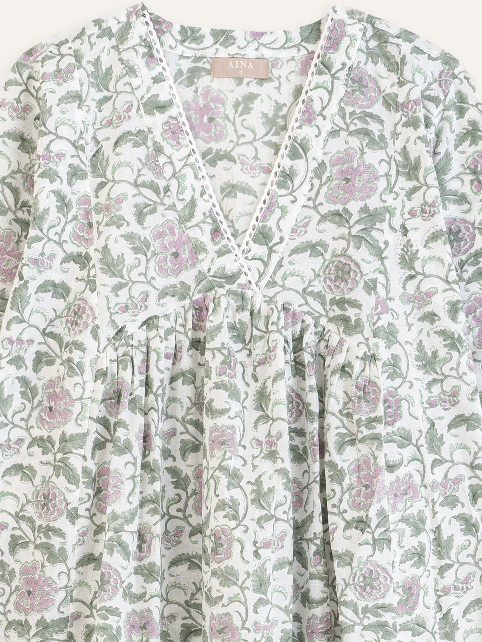 Sheryl Cotton Block Printed A Line Kurta - AINA