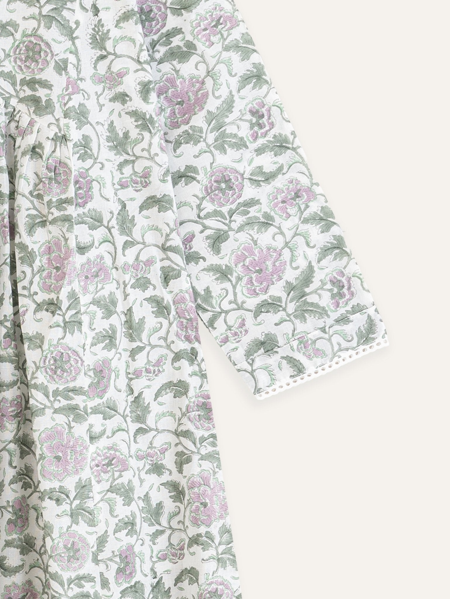 Sheryl Cotton Block Printed A Line Kurta - AINA