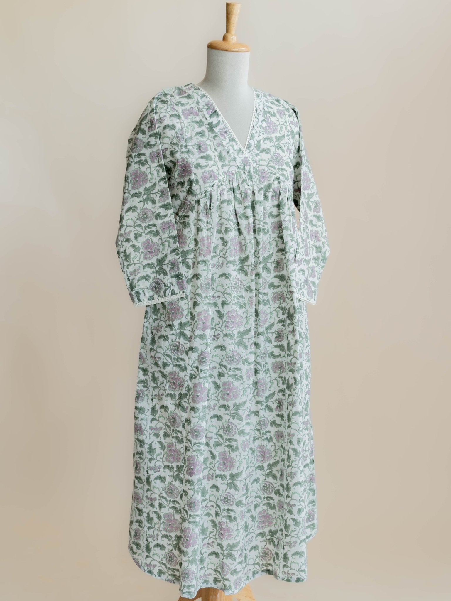 Sheryl Cotton Block Printed A Line Kurta - AINA