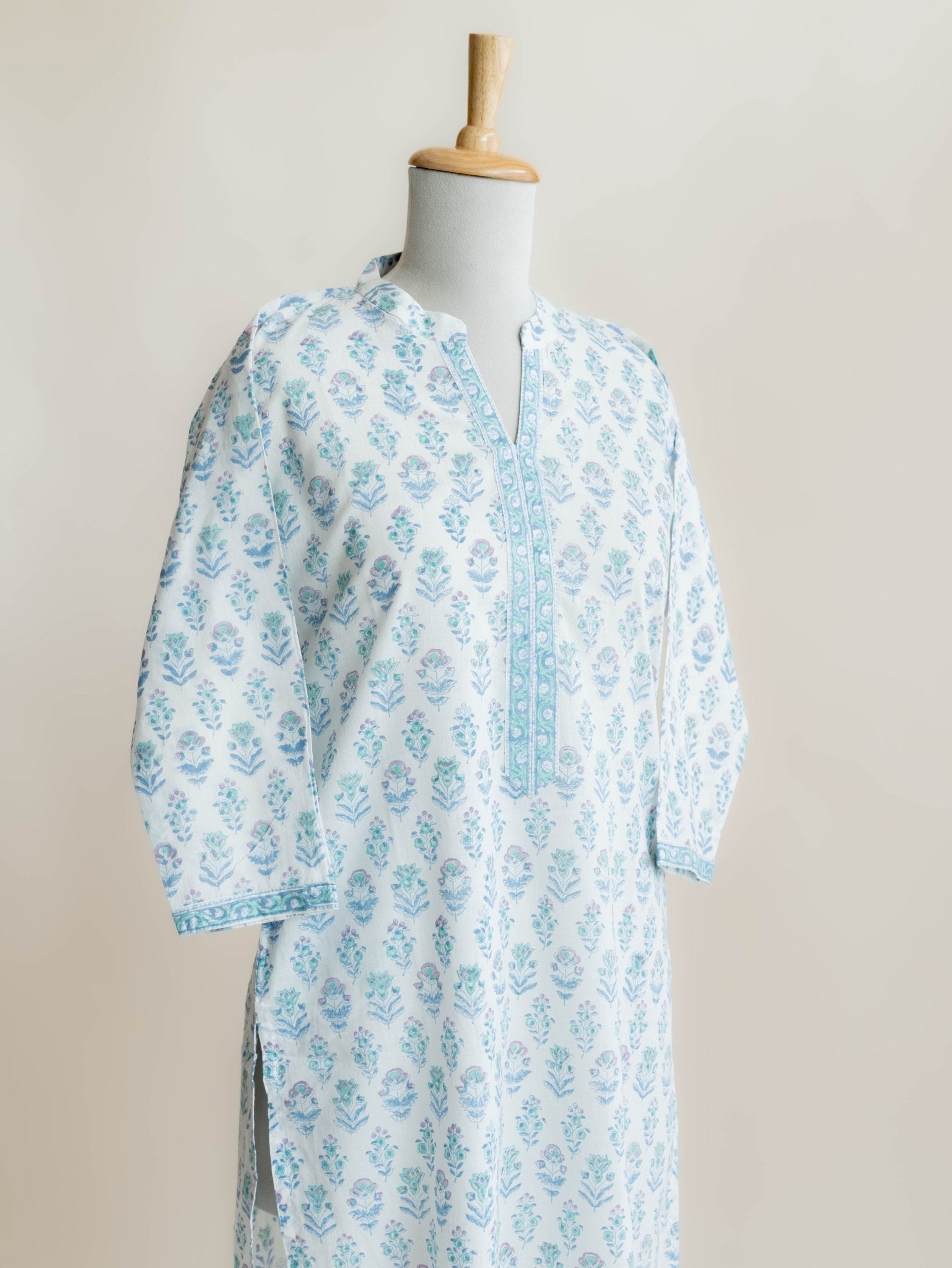 Sheryl Cotton Block Printed Straight Kurta - AINA