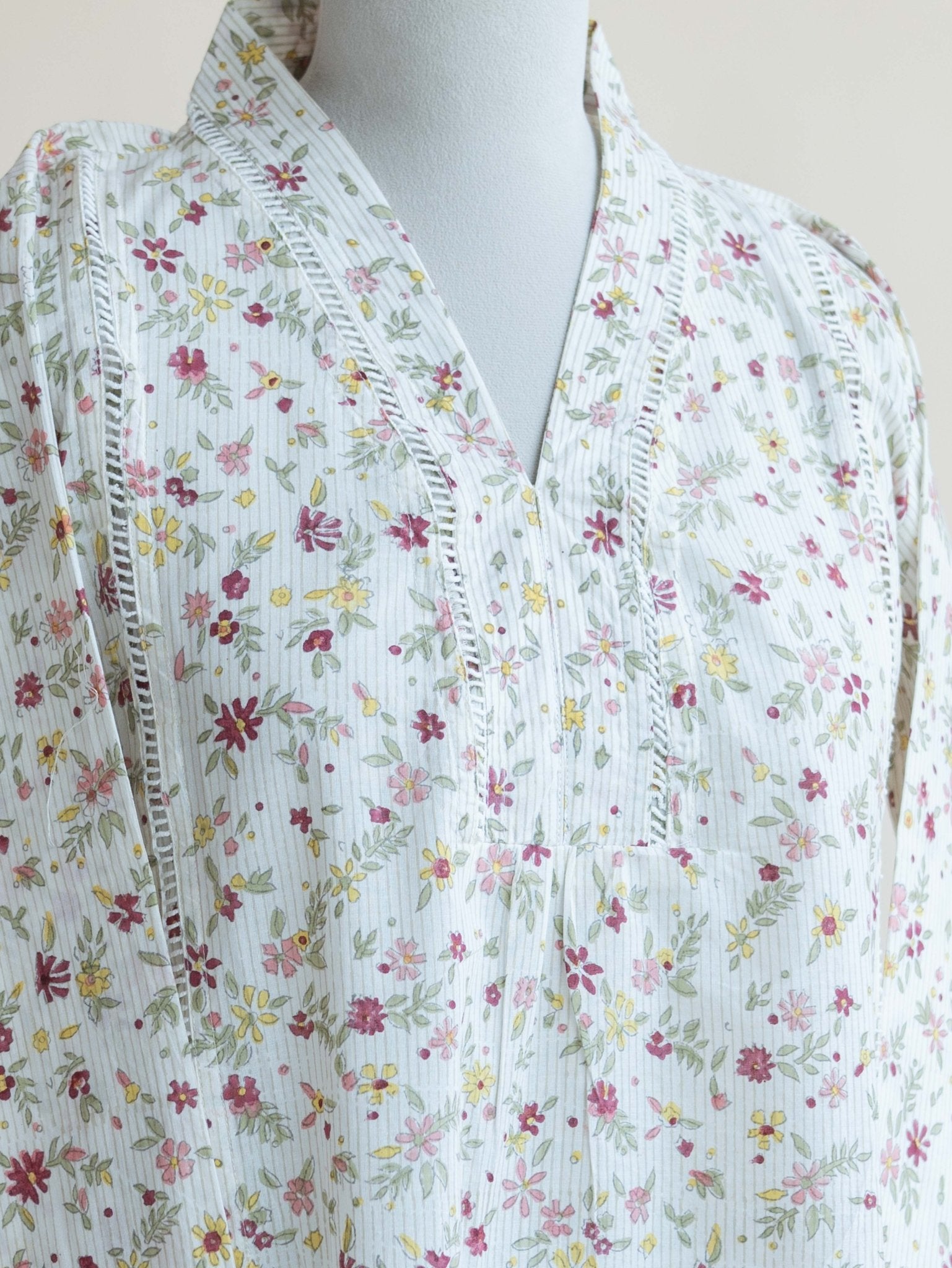 Shezin Cotton Block Printed A - Line Kurta - AINA