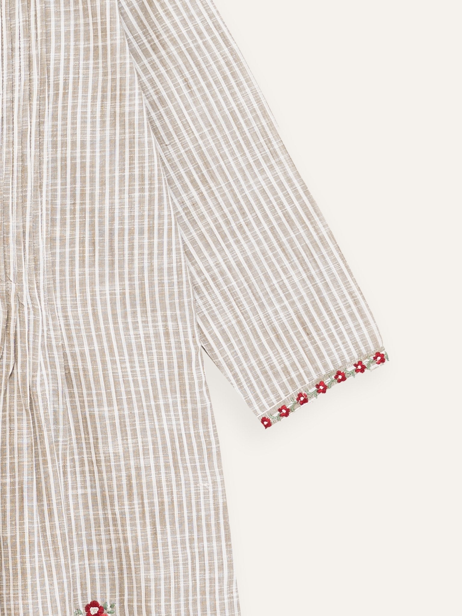 Shifath Cotton Handloom Embroidered A Line Kurta - AINA
