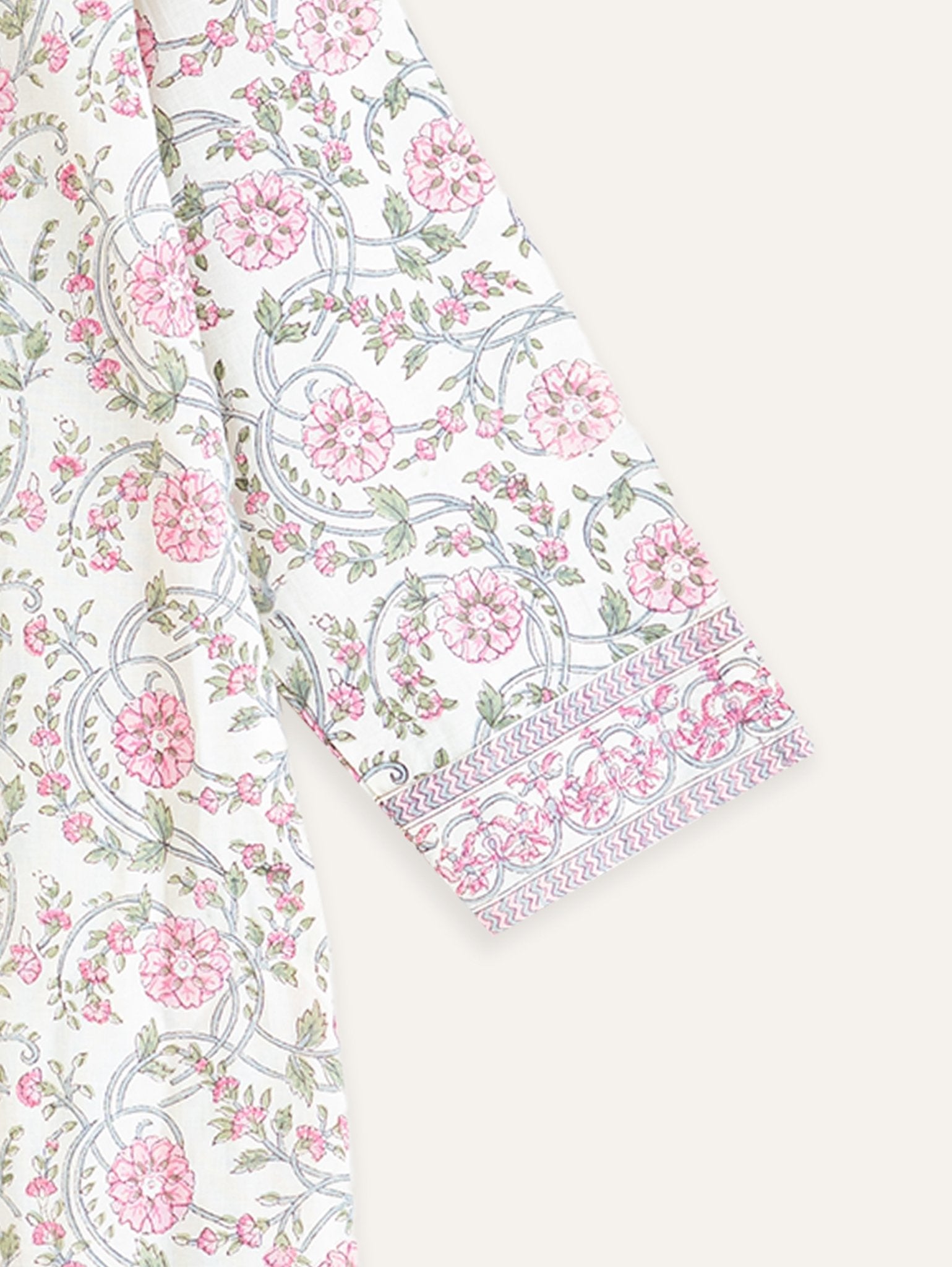 Shiloh Cotton Block Printed Straight Kurta - AINA