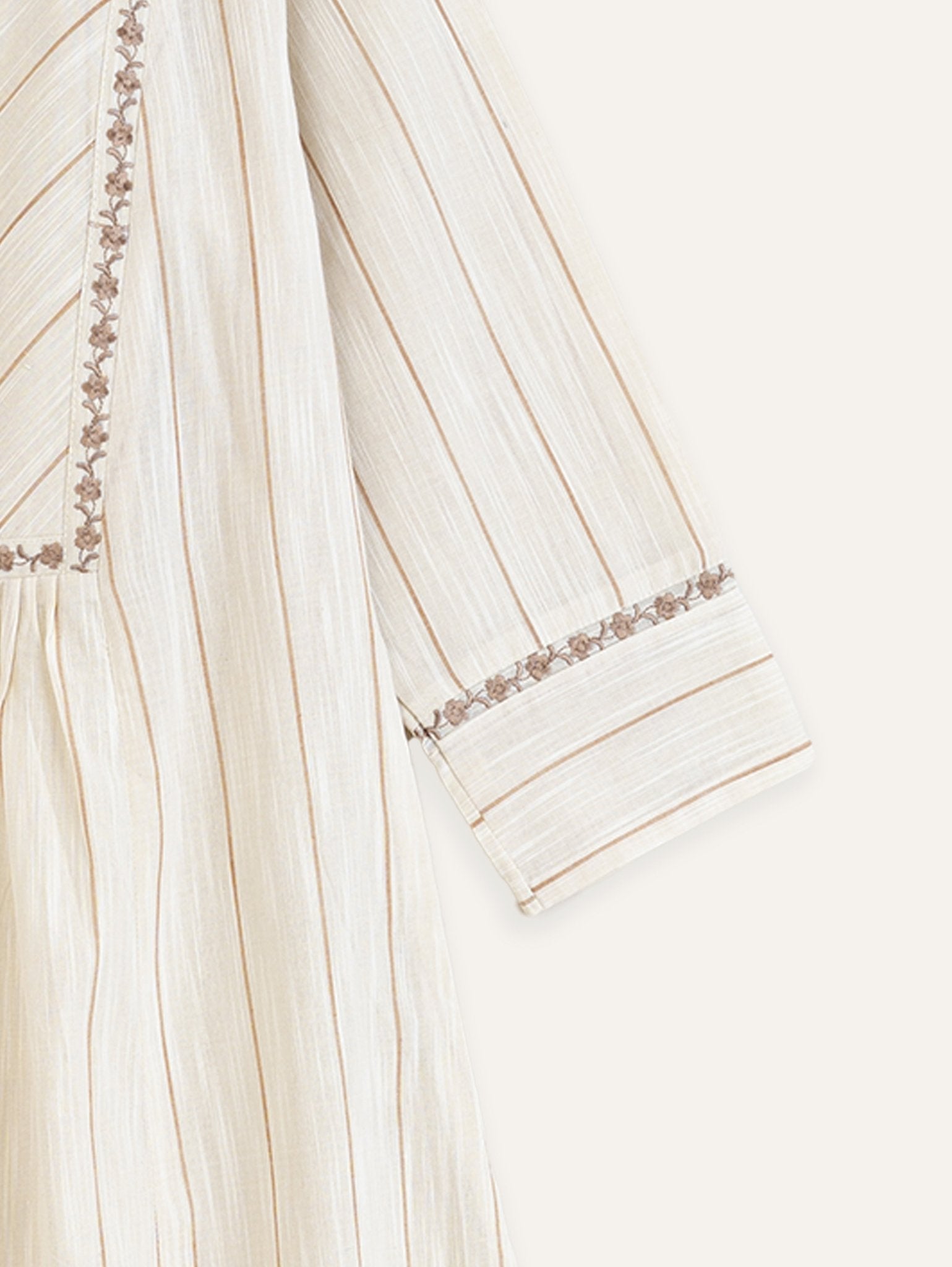 Shimrin Cotton Handloom Embroidered A - Line Kurta - AINA