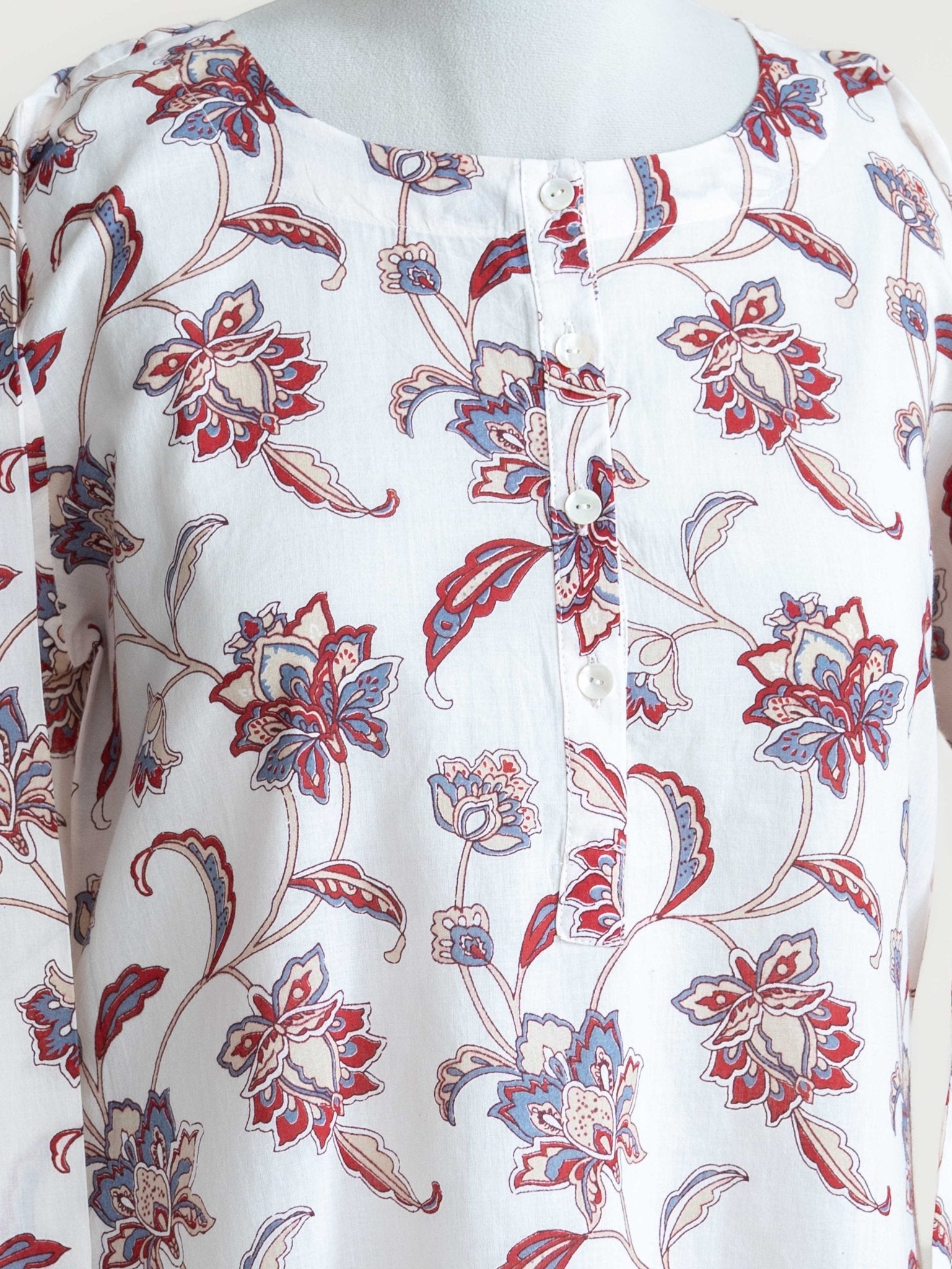 Shiny Cotton Printed A-Line Kurta - AINA