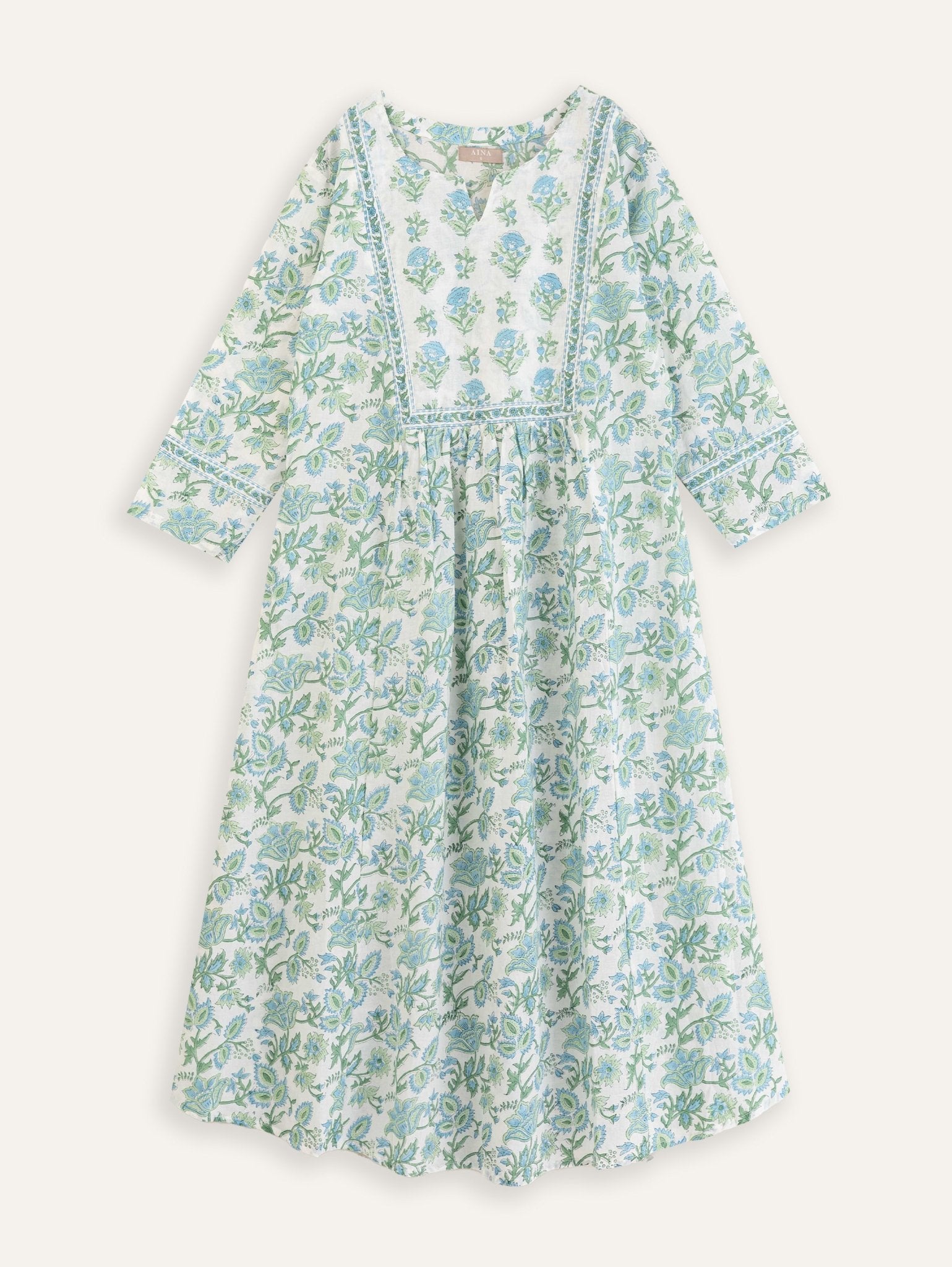Sitara Cotton Block Printed A - Line Kurta - AINA