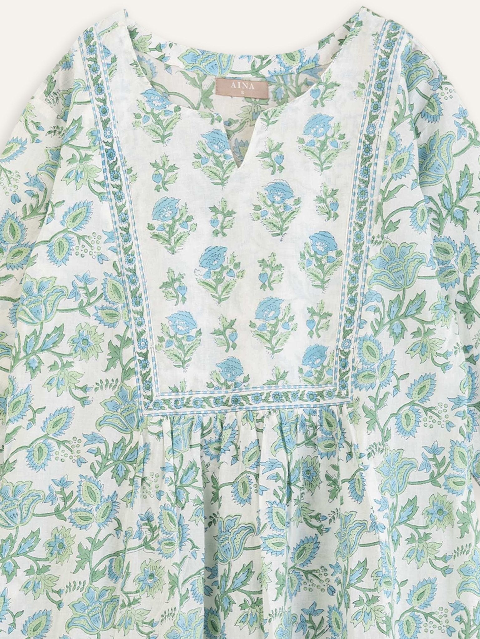 Sitara Cotton Block Printed A - Line Kurta - AINA