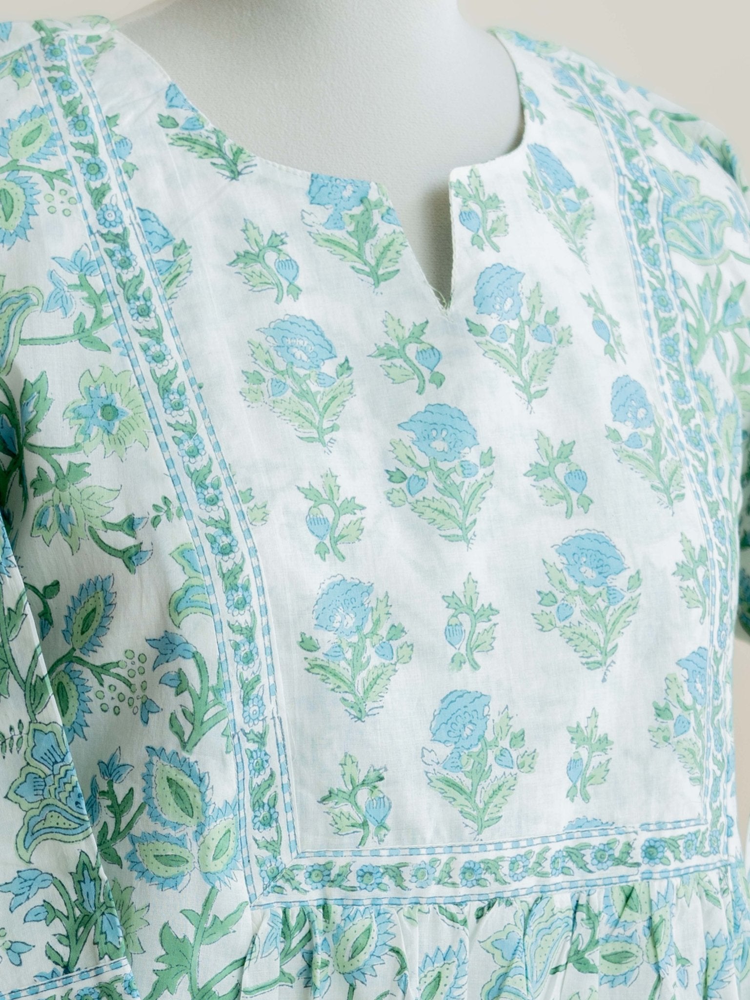 Sitara Cotton Block Printed A - Line Kurta - AINA