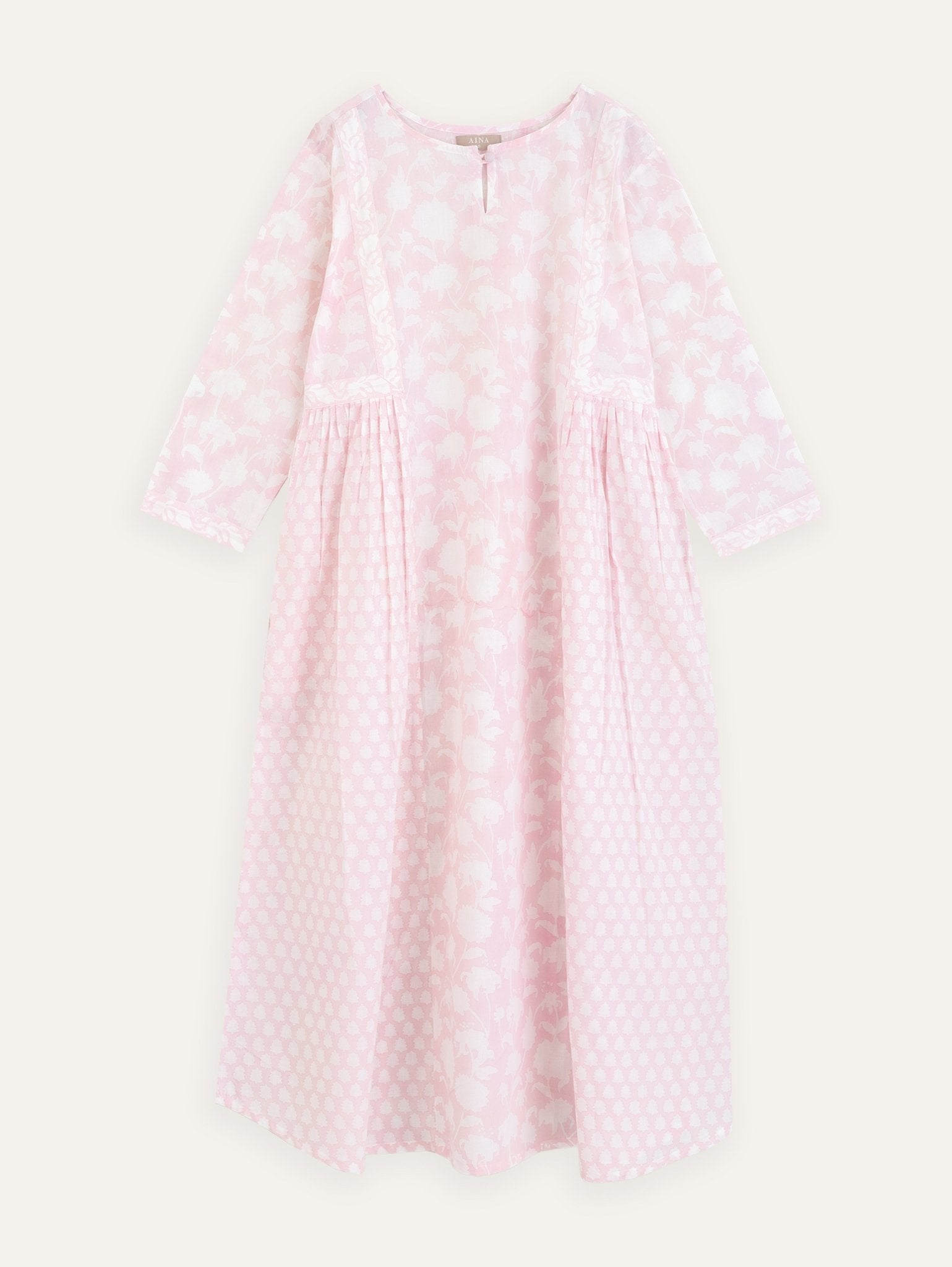 Siya Cotton Block Printed A - Line Kurta - AINA