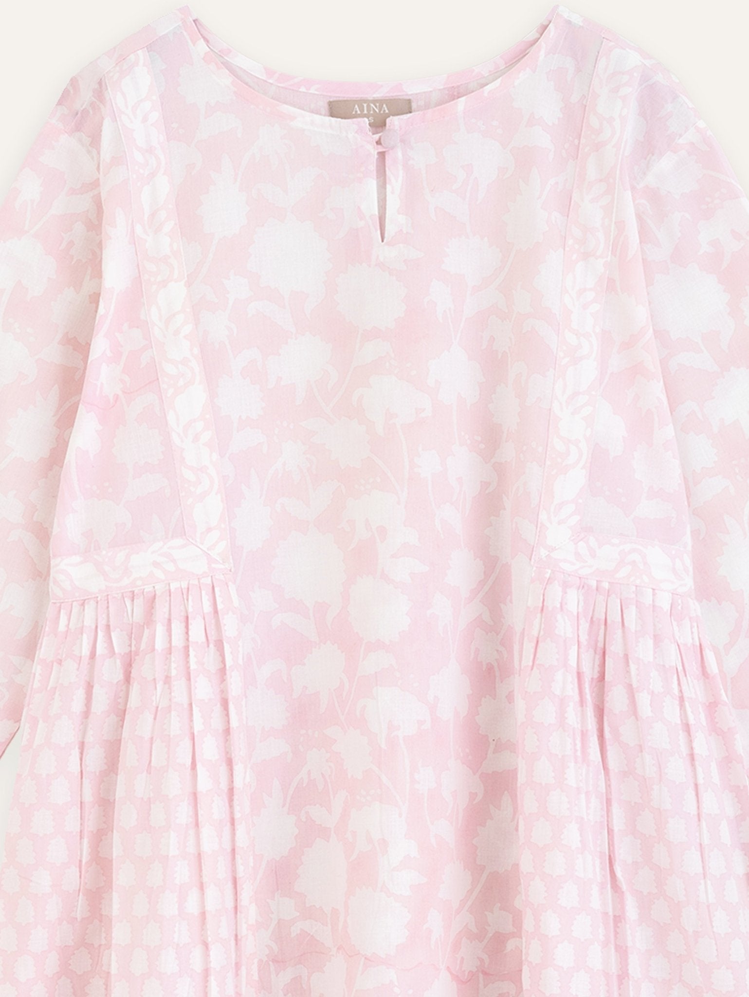 Siya Cotton Block Printed A - Line Kurta - AINA