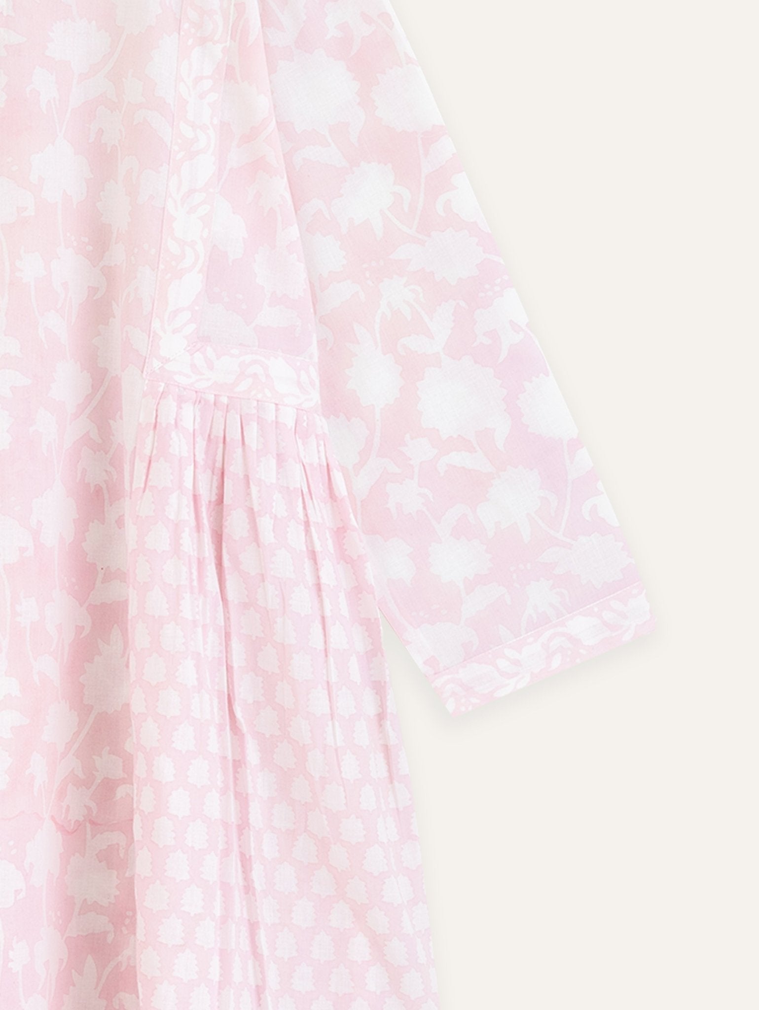 Siya Cotton Block Printed A - Line Kurta - AINA