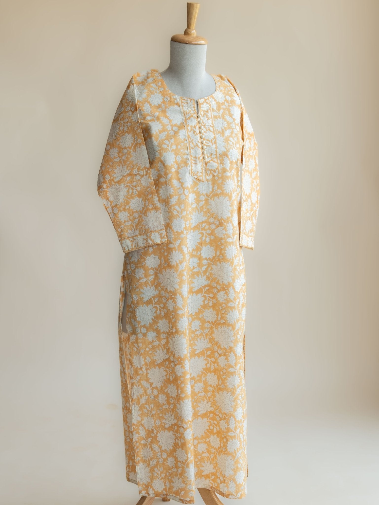 Sonali Cotton Block Printed Straight Kurta - AINA