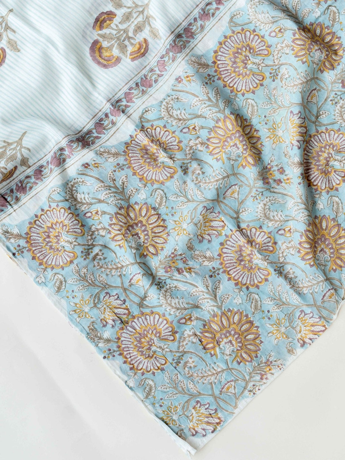 Sonia Cotton Block Printed Unstitched Suit Set - 3 Piece - AINA