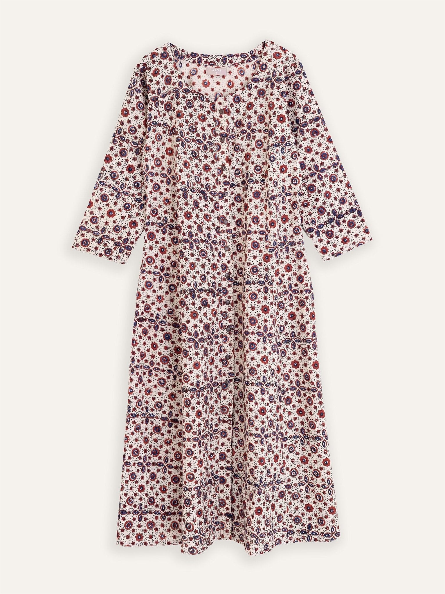 Sravani Cotton Block Printed A - Line Kurta - AINA