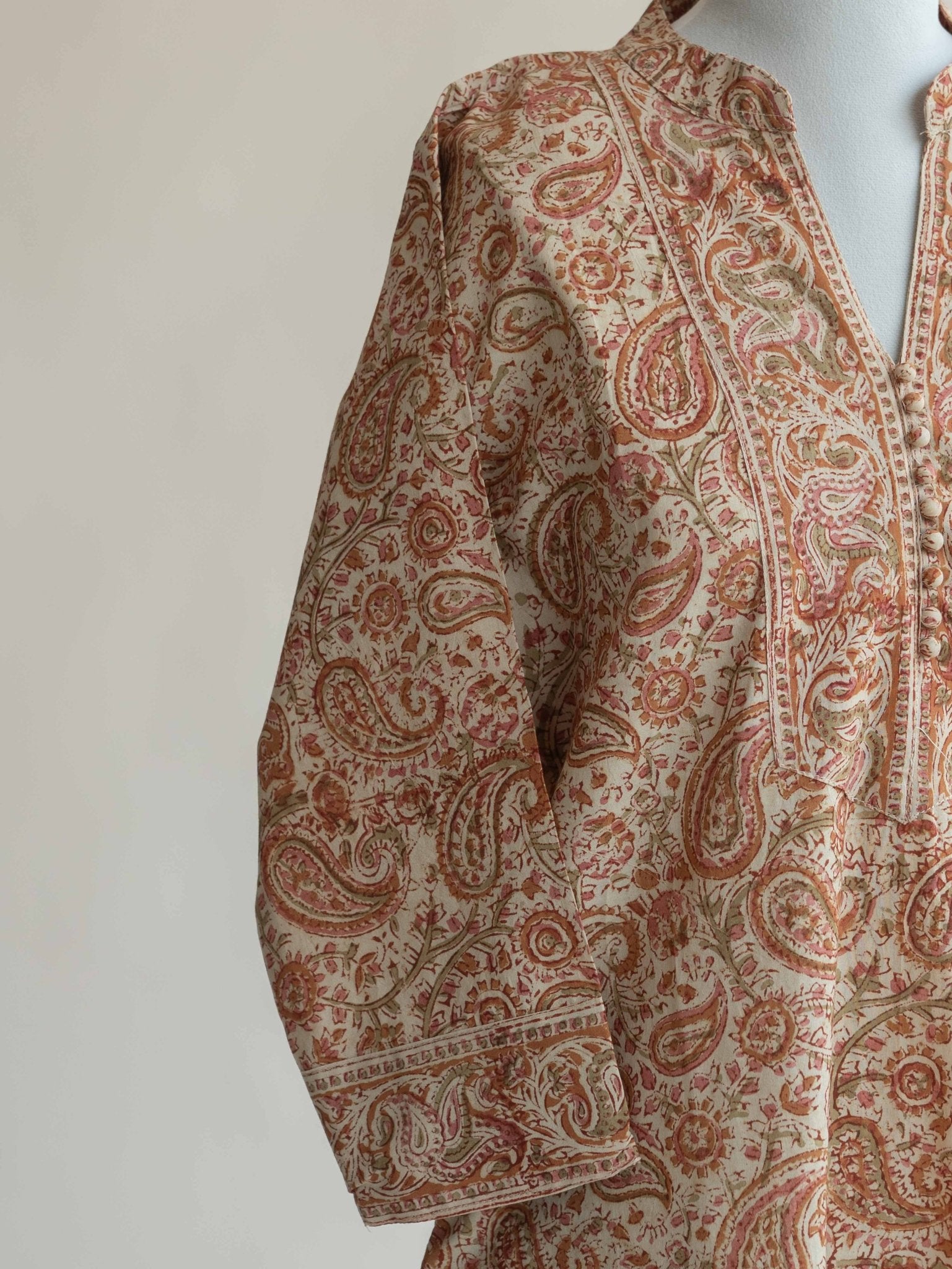 Sriya Cotton Kalamkari Block Printed Straight Kurta - AINA