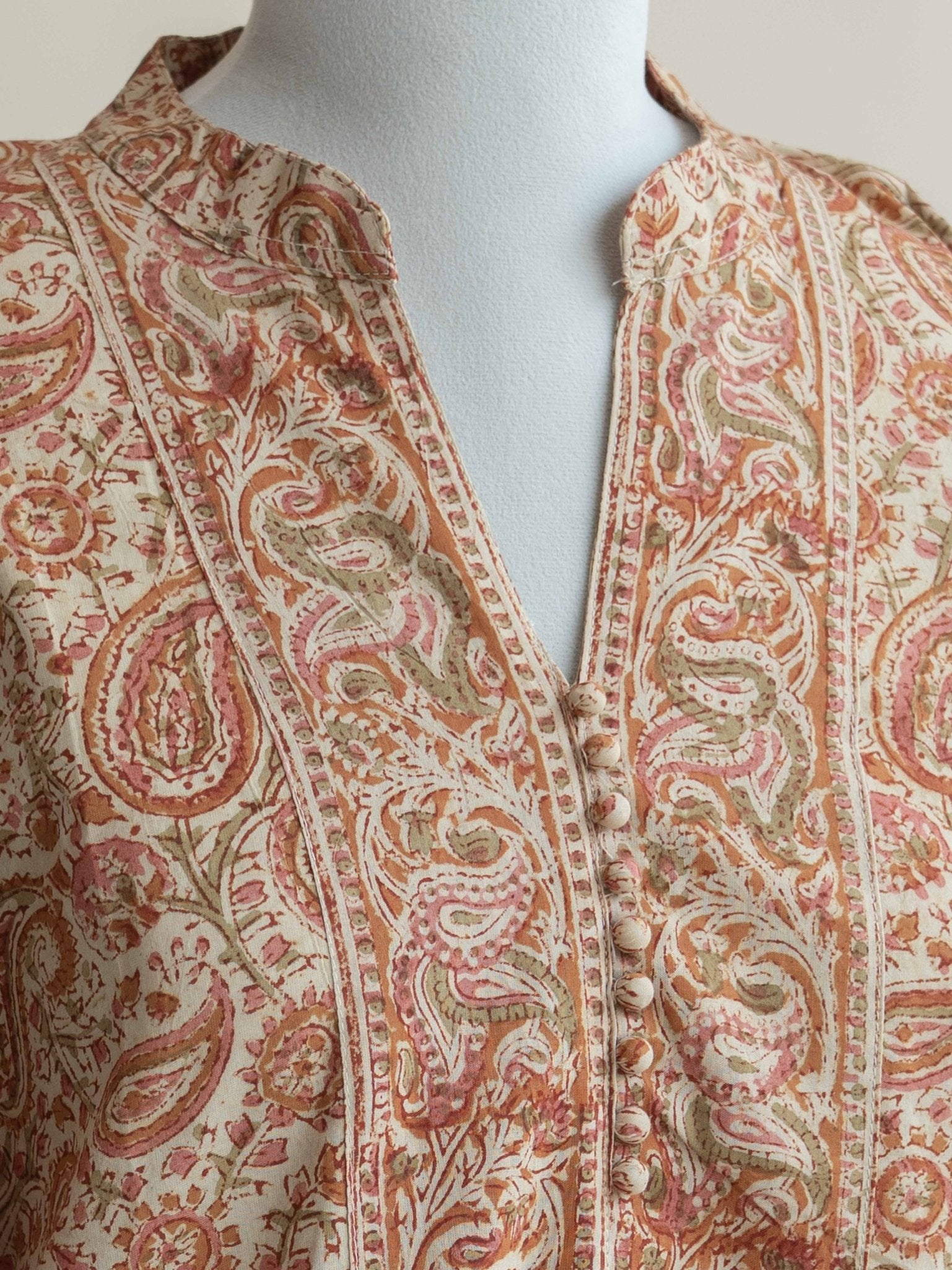 Sriya Cotton Kalamkari Block Printed Straight Kurta - AINA