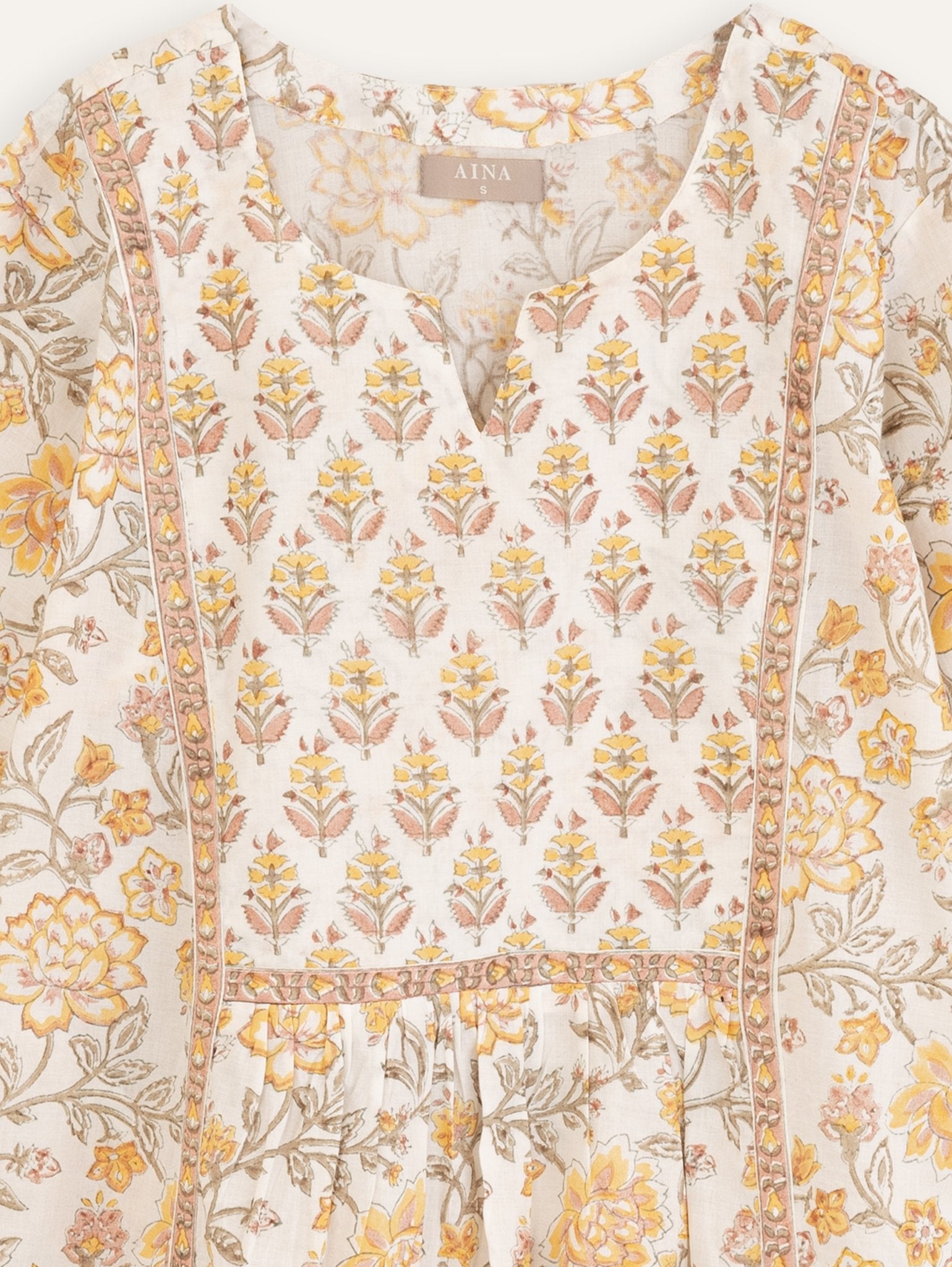 Suchi Cotton Block Printed A - Line Kurta - AINA