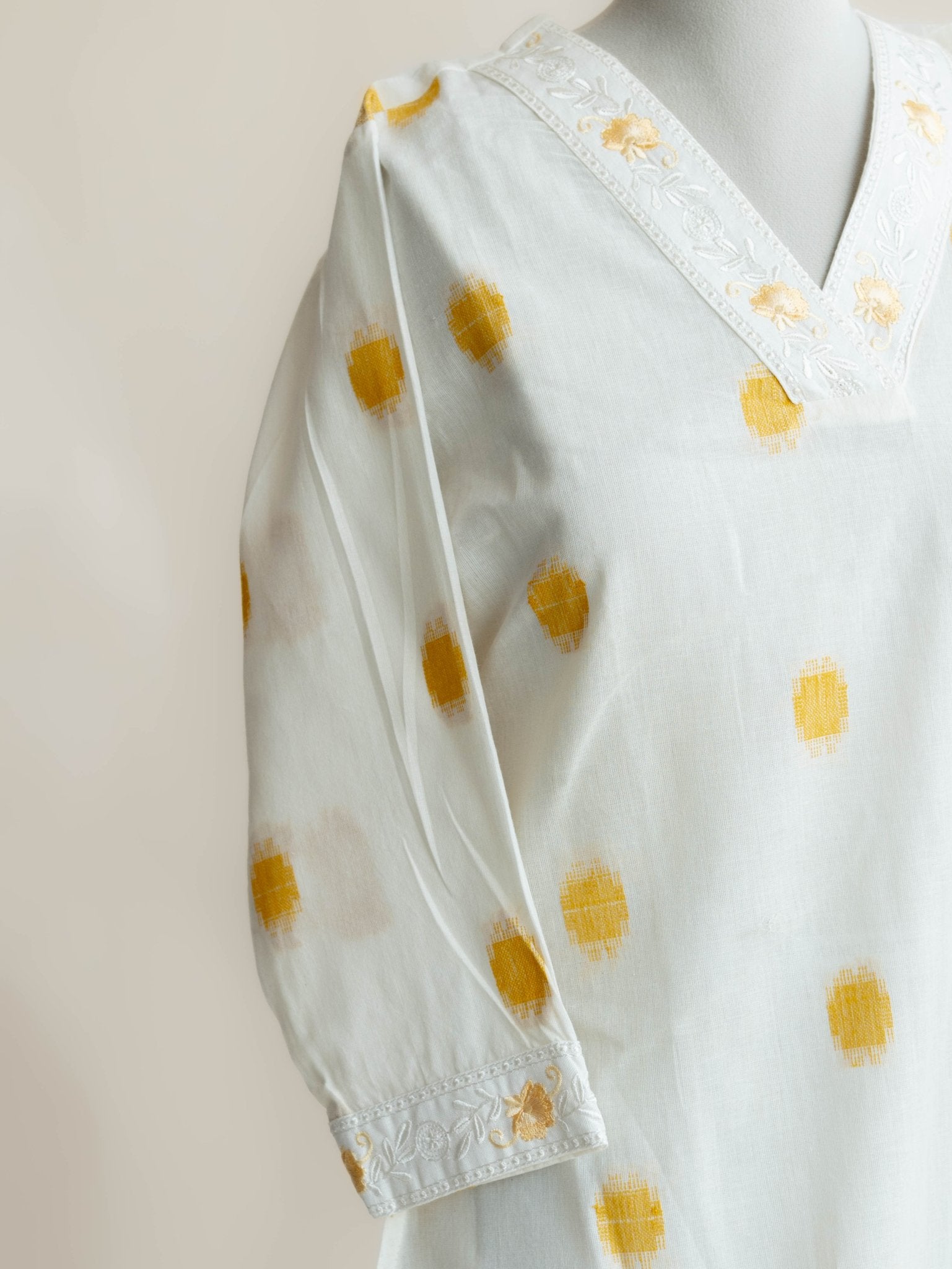 Suhana Cotton Handloom Embroidered A - Line Kurta - AINA