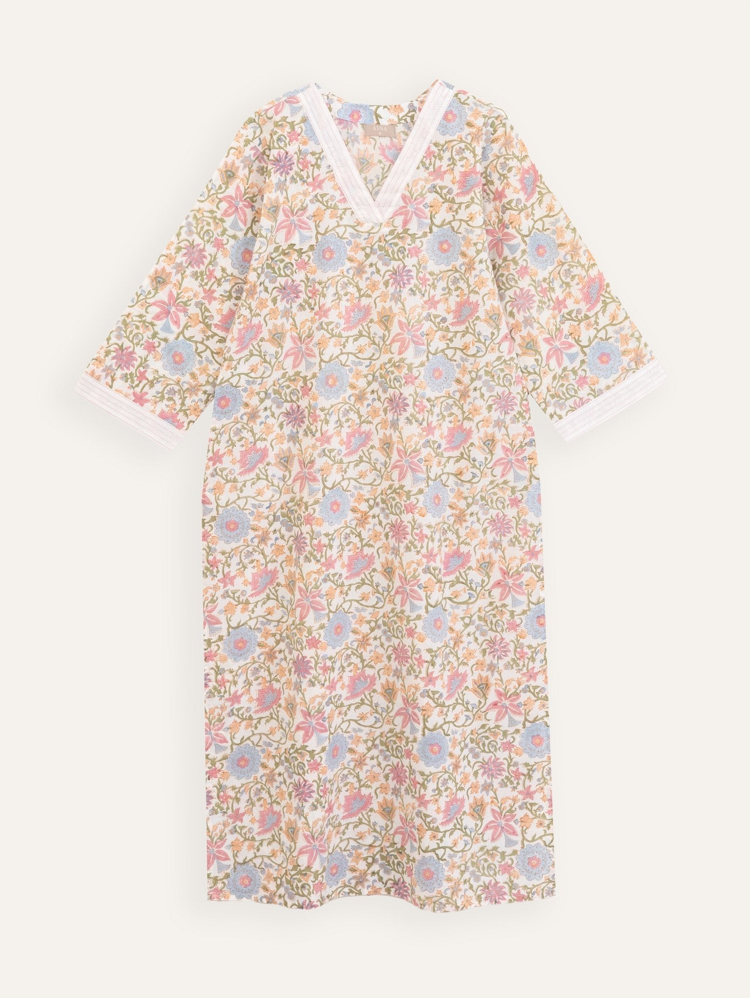 Sunena Cotton Block Printed Straight Kurta - AINA