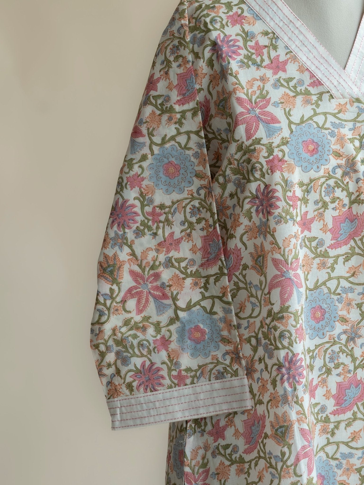 Sunena Cotton Block Printed Straight Kurta - AINA
