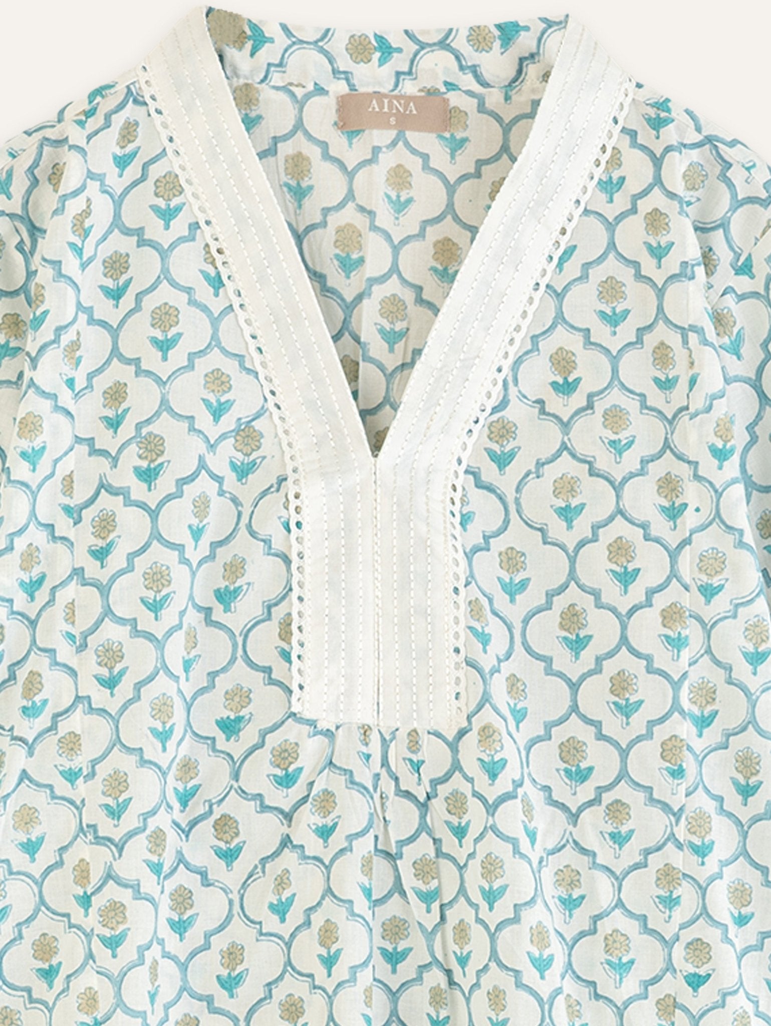 Susan Cotton Block Printed A - Line Kurta - AINA
