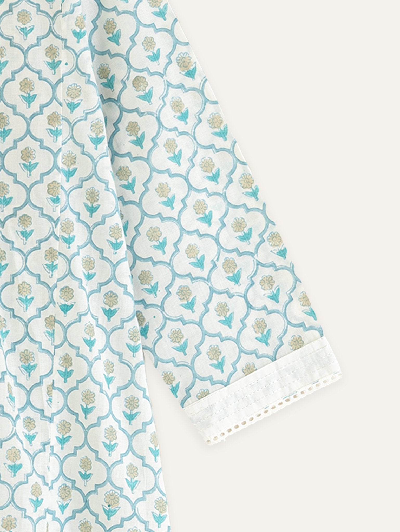 Susan Cotton Block Printed A - Line Kurta - AINA