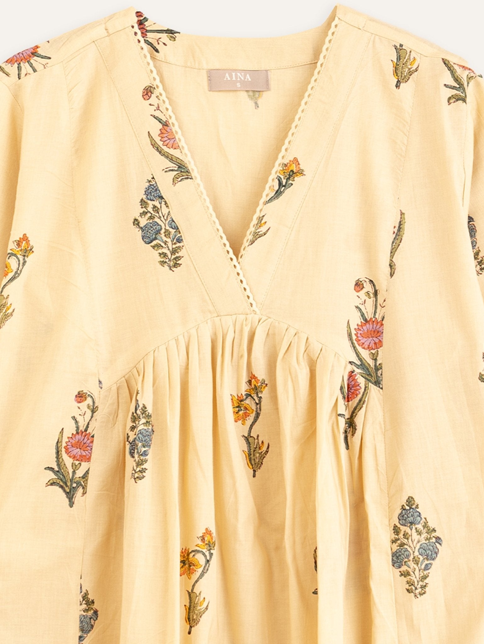 Swapna Cotton Block Printed A Line Kurta - AINA