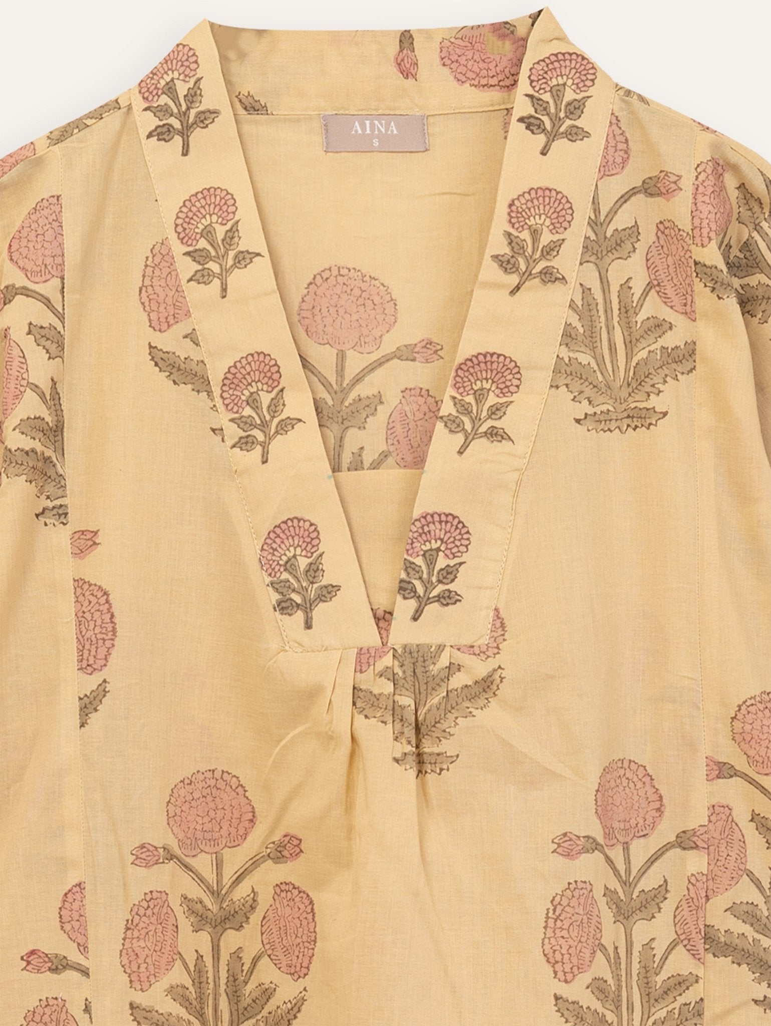 Swasika Cotton Block Printed A - Line Kurta - AINA