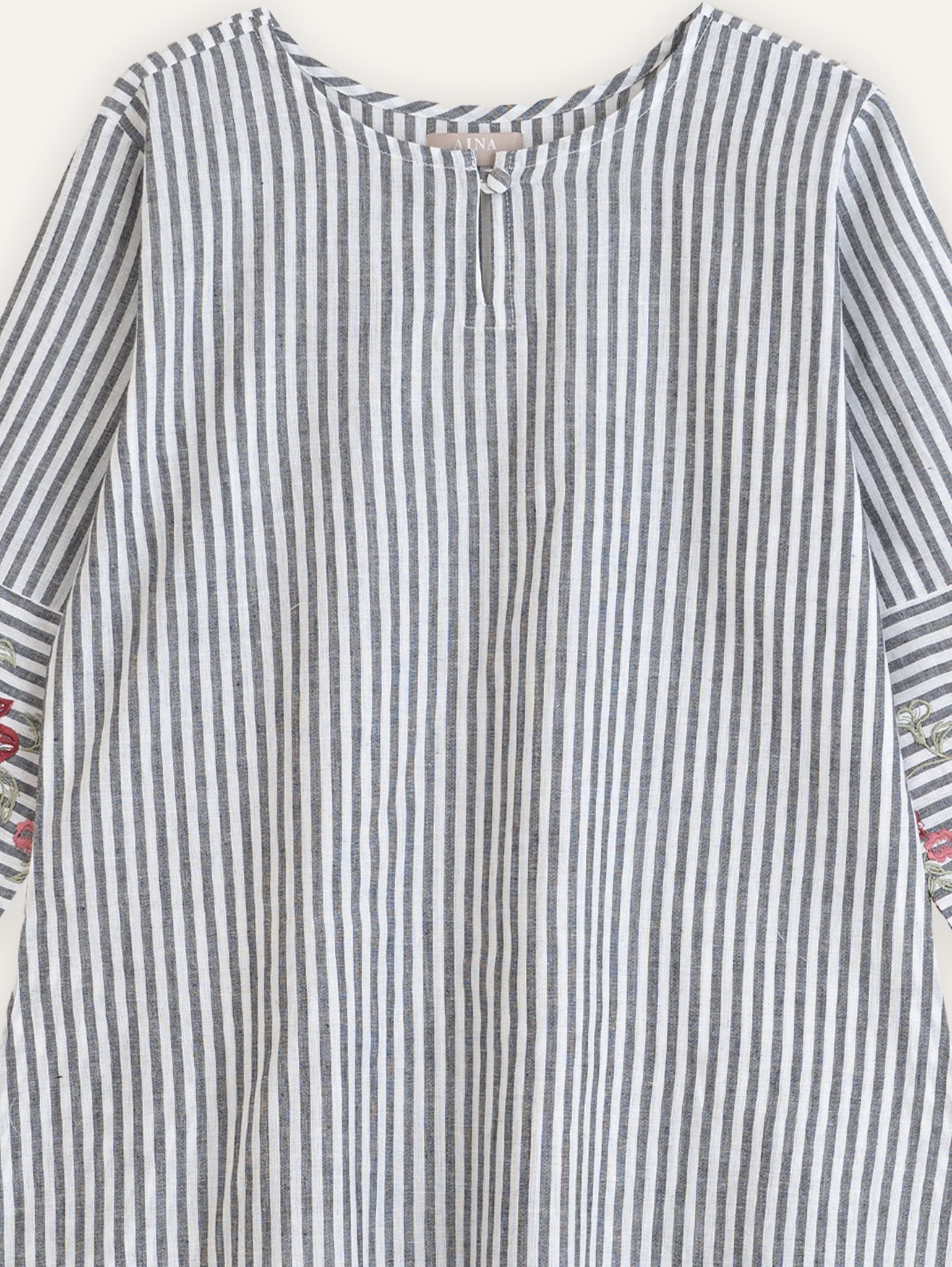 Talikha Cotton Handloom Embroidered A - Line Kurta - AINA